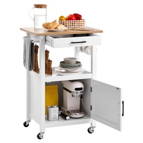 45x59cm kitchen island trolley with storage and single door cabinet