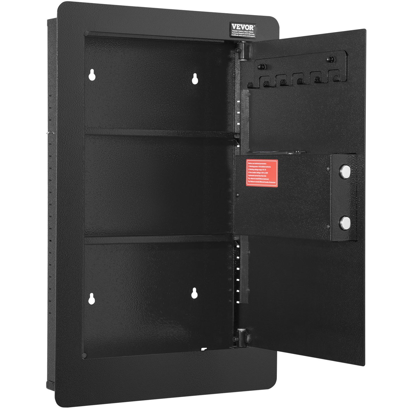 25,59" Tall Wall Safe 3-Leder Hidden Safe med knappsatshyllor och nyckelhållare