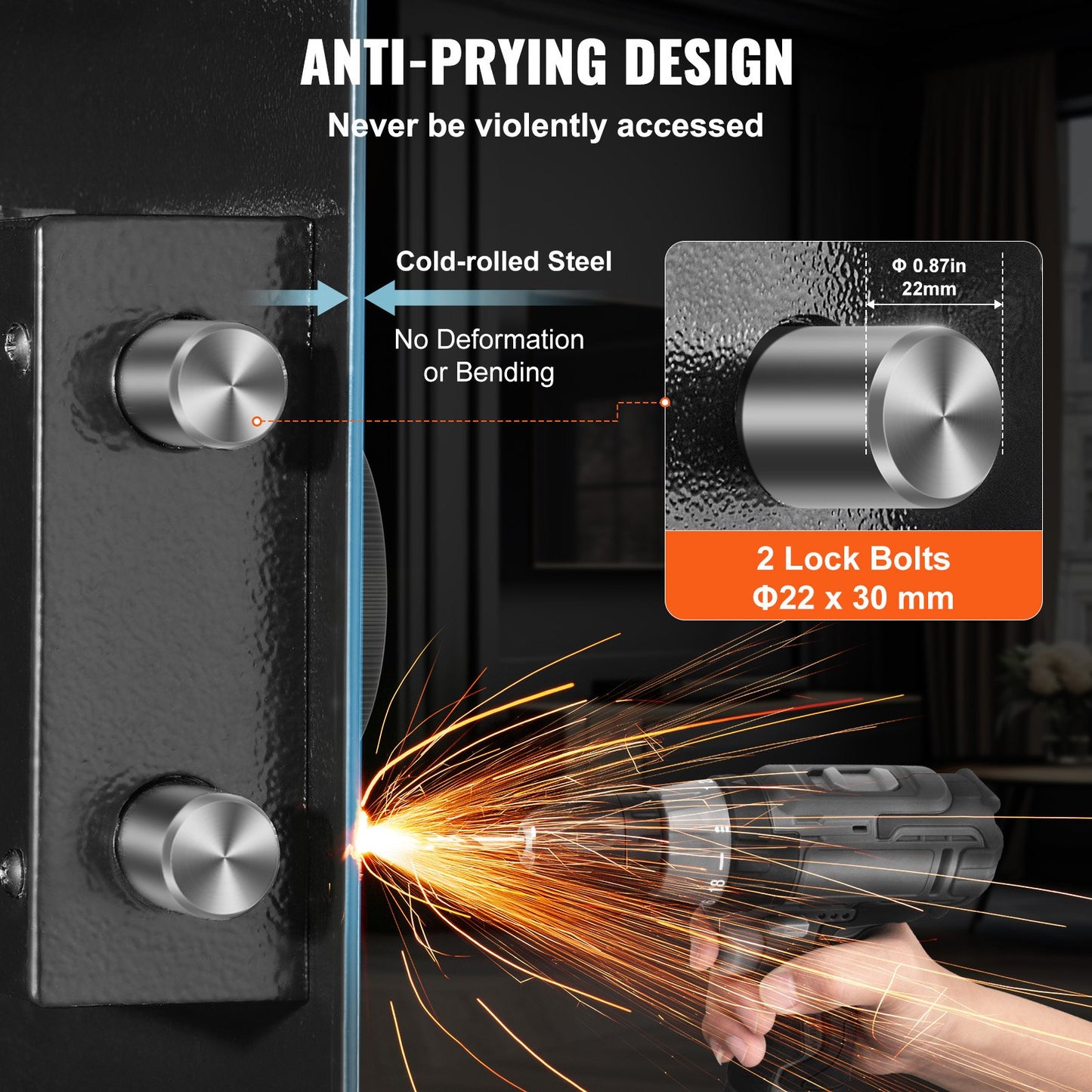 42,91" Tall Wall Gun Safe 4-tier Hidden Gun Safe med knappsats och fingeravtryck