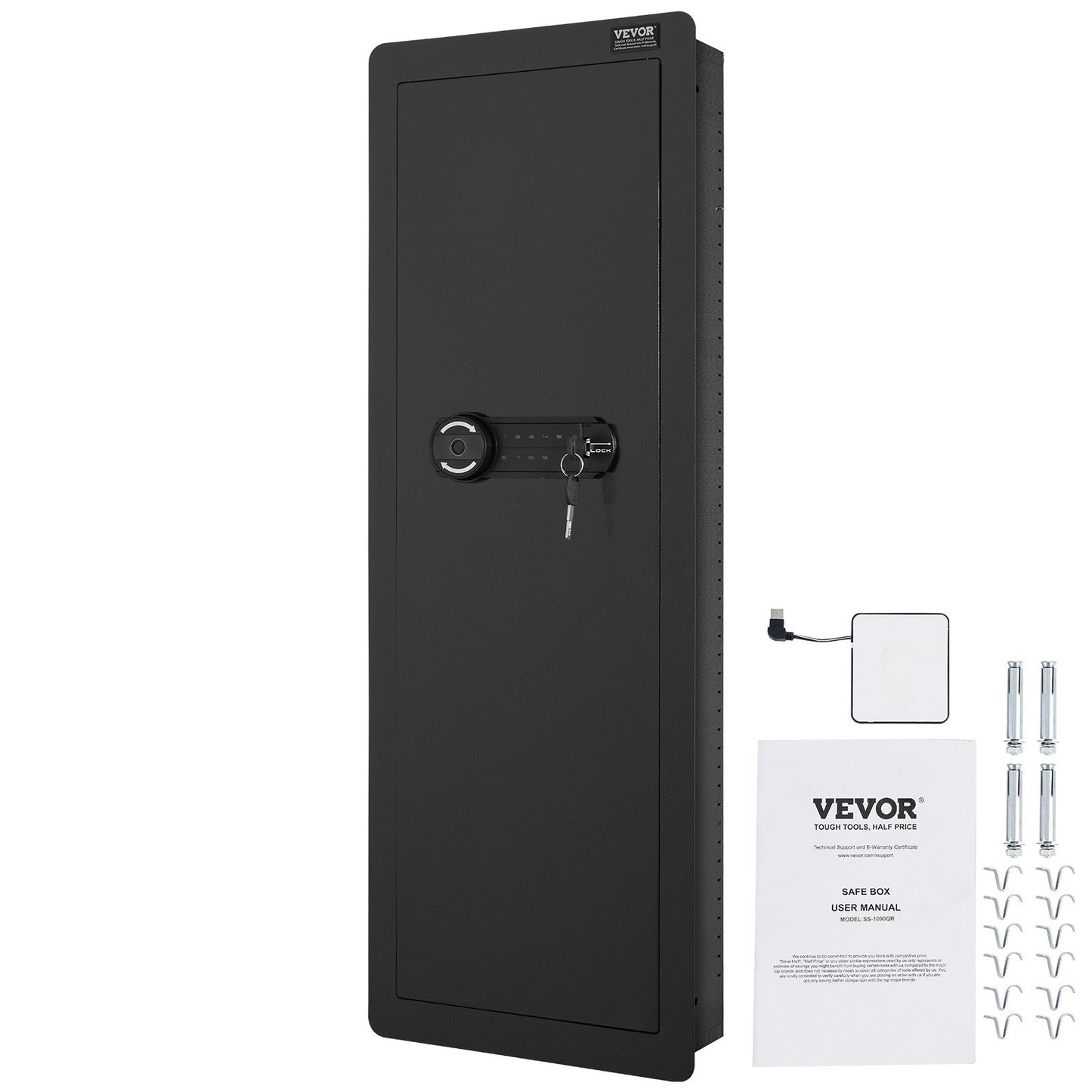 42,91" Tall Wall Gun Safe 4-tier Hidden Gun Safe med knappsats och fingeravtryck