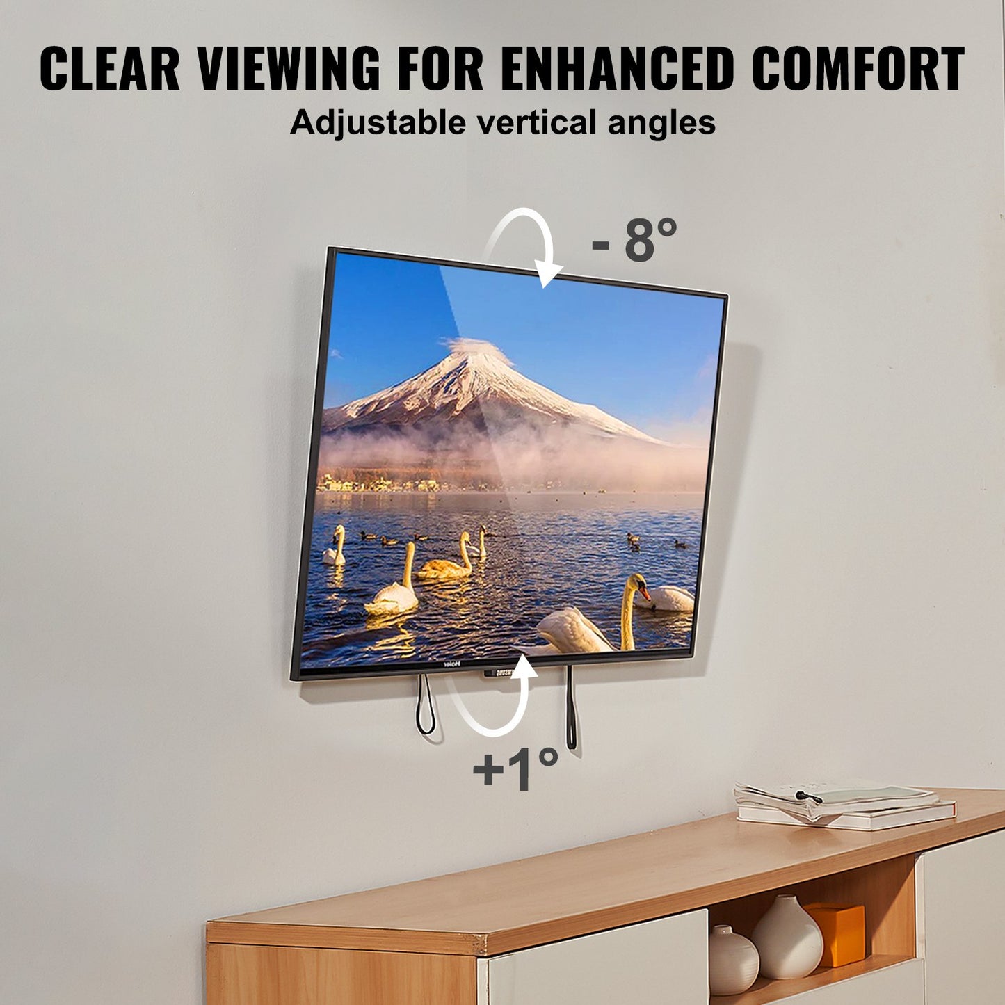 Universal TV-väggfäste, Lågprofil TV-fäste Passar de flesta 37-70 tums TV-apparater, Väggfäste med lutande TV, Max VESA 600x400 mm, Rymmer upp till 132 lbs