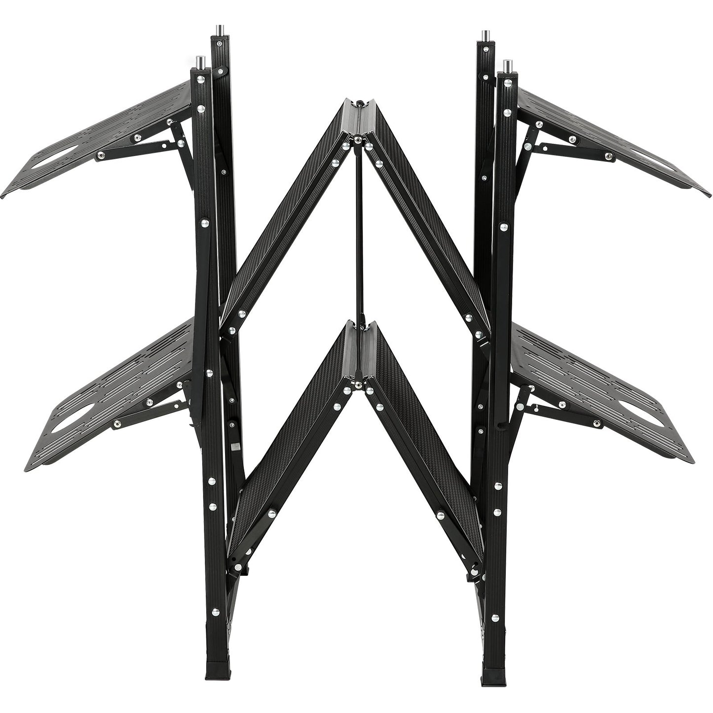 Campingköksbord, hopfällbar bärbar matlagningsstation i ett stycke med en bärväska, campingbord i aluminium 4 sidobord i järn och 2 hyllor, perfekt för utomhuspicknick, BBQ, camping, husbilsresor