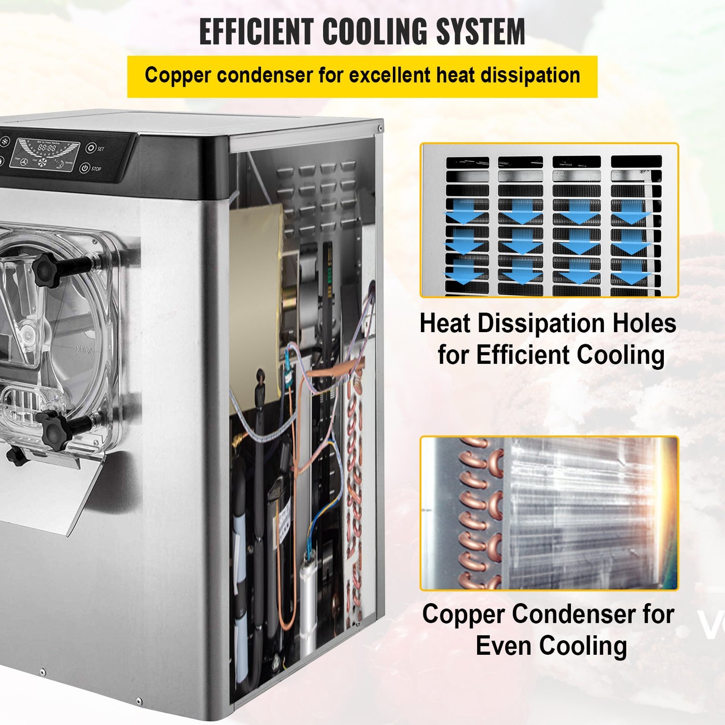 Commercial Hard Ice Cream Machine 3.5-4.4 UK Gallon/H Stainless Steel Ice Cream Machine