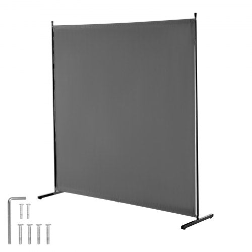 6FT Room Divider Enkelpanel Tyg Rumsskärm för Office Sovrum Grå | EU