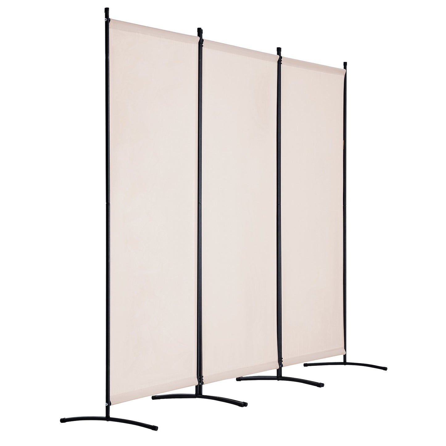 Rumsavdelare 3 Paneler Tyg Rum Sekretessskärm för Office Sovrum Beige