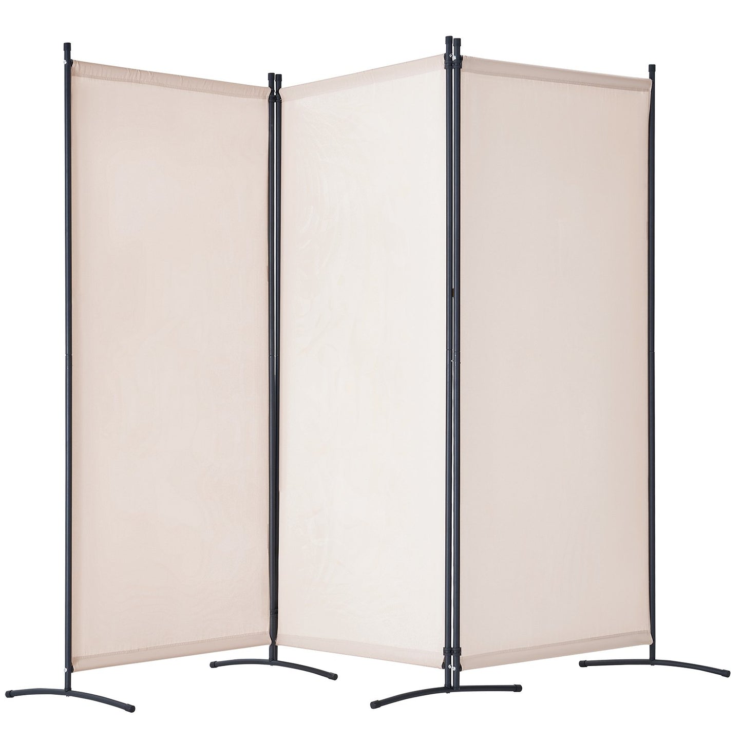 Rumsavdelare 3 Paneler Tyg Rum Sekretessskärm för Office Sovrum Beige