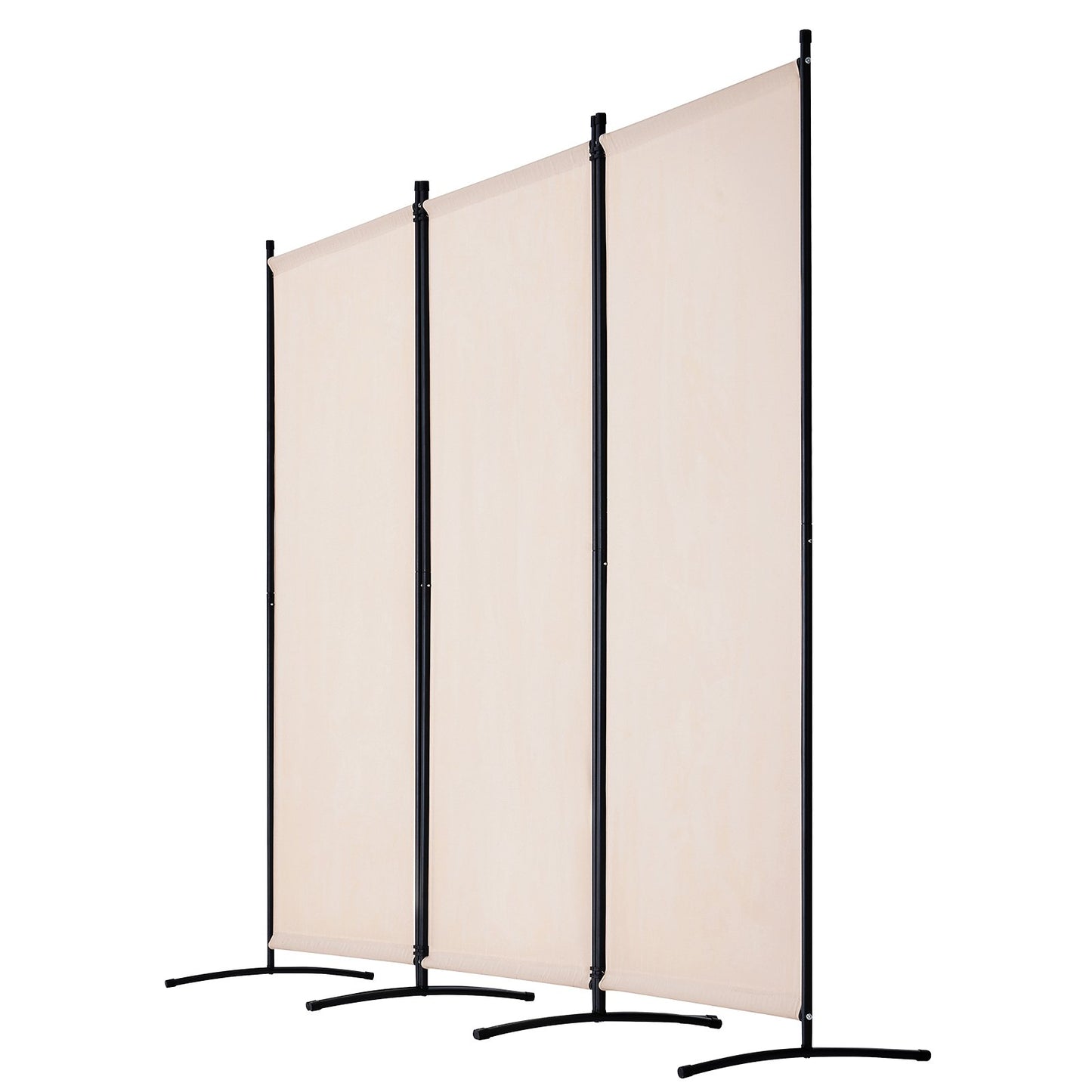 Rumsavdelare 3 Paneler Tyg Rum Sekretessskärm för Office Sovrum Beige