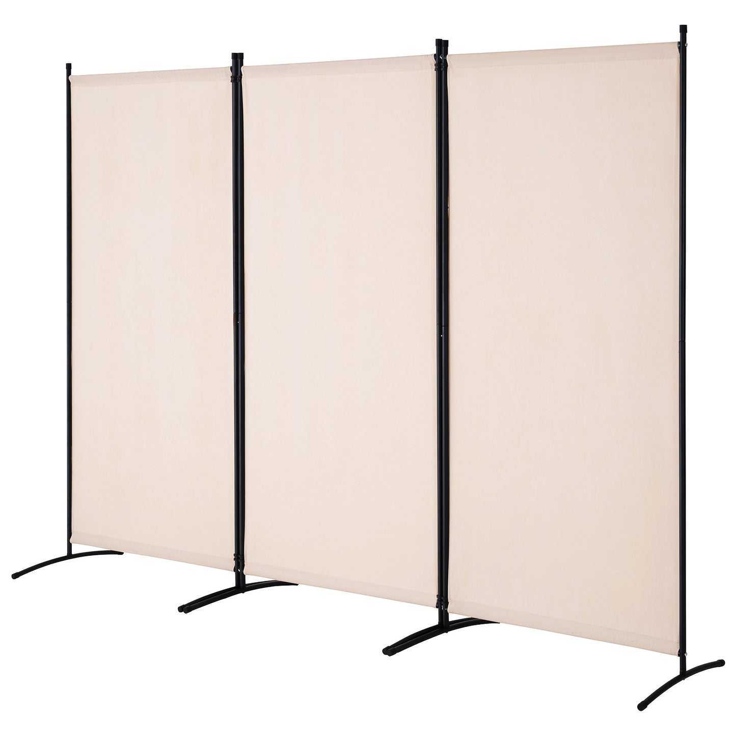 Rumsavdelare 3 Paneler Tyg Rum Sekretessskärm för Office Sovrum Beige