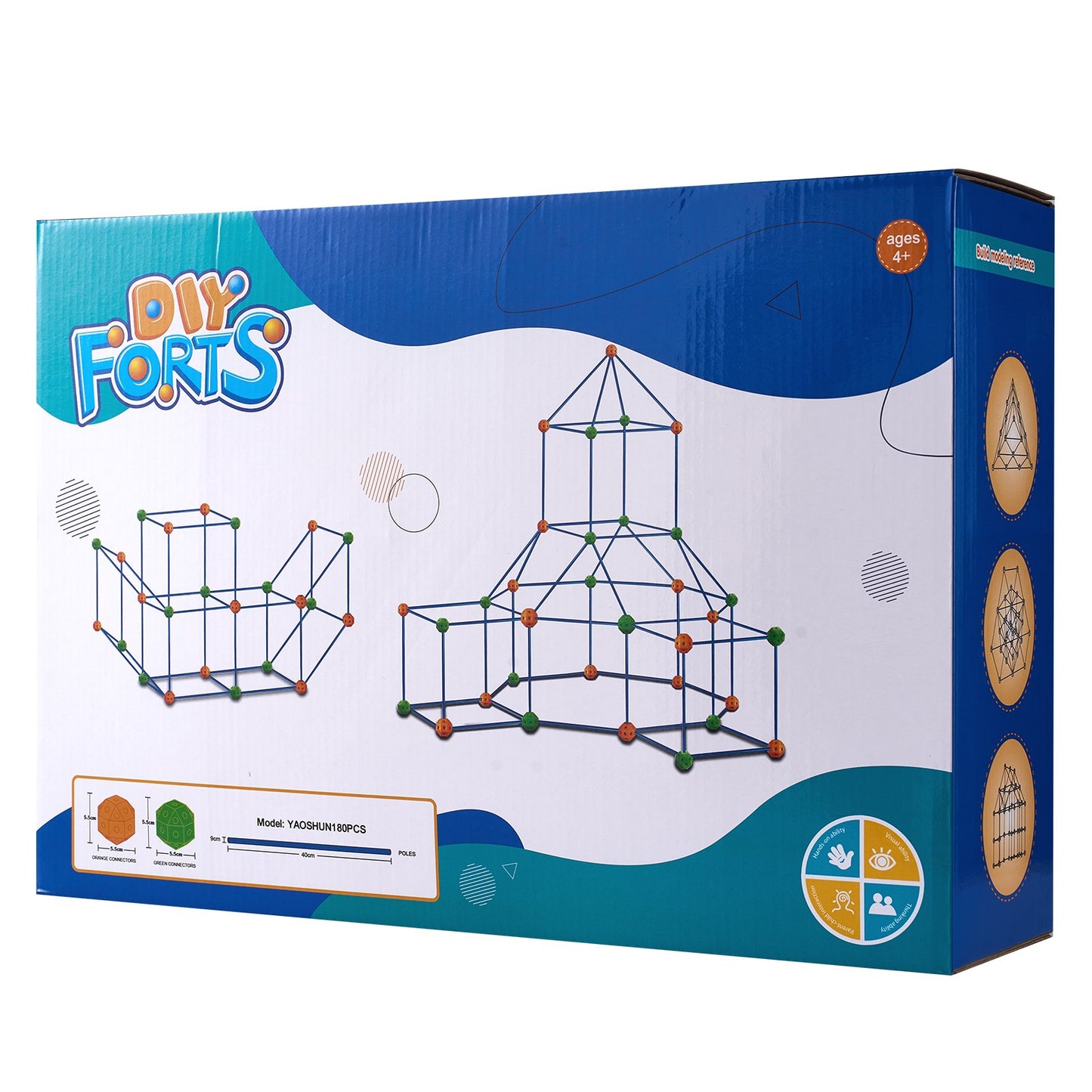 Tent Fort Building Kit för barn STEM Construction Toy Set Castle 180ST
