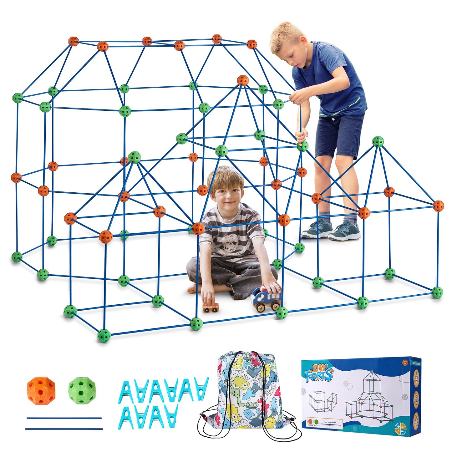 Tent Fort Building Kit för barn STEM Construction Toy Set Castle 180ST