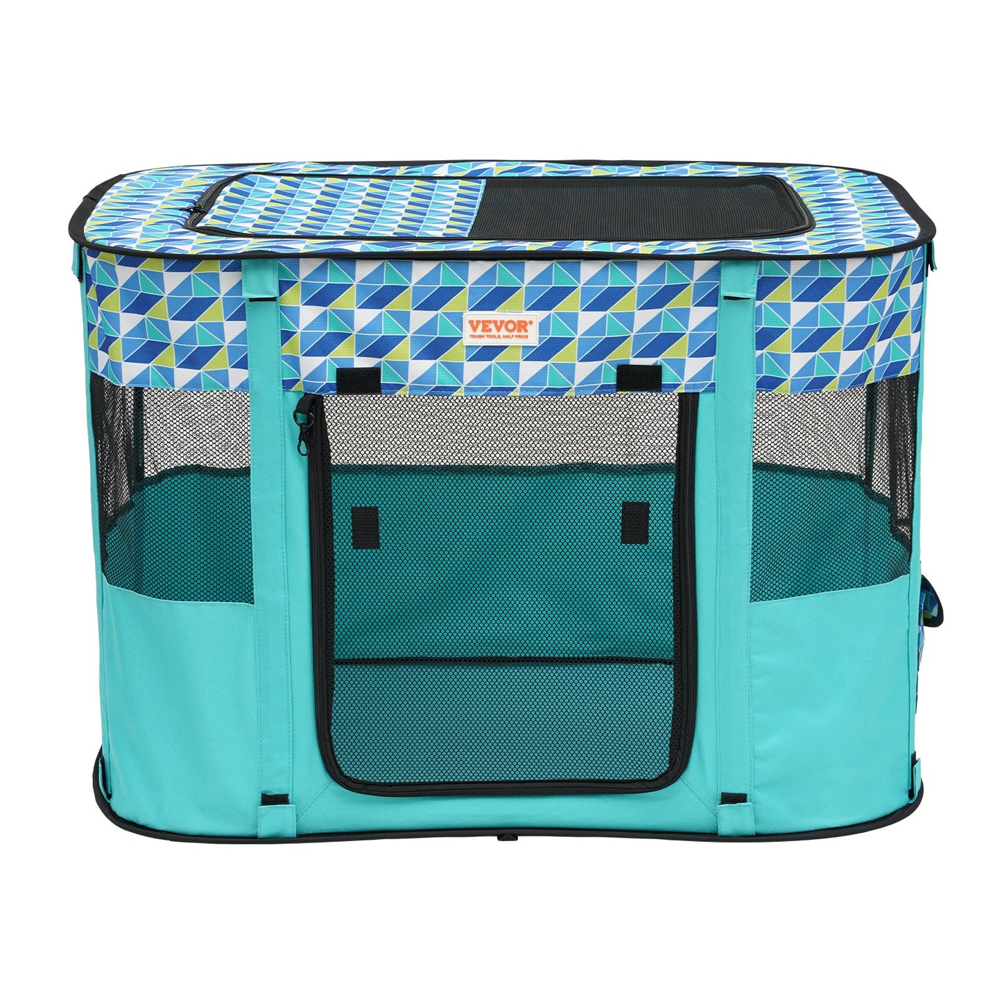 Faltbarer Laufstall für Haustiere, 81,3 x 61 x 56,9 cm, tragbarer Hundelaufstall, Hundebox für Welpen, Hunde, Katzen, wasserdichtes 600D-Oxford-Gewebe, abnehmbarer Reißverschluss, für den Einsatz im Innen- und Außenbereich, Reisen und Camping (rechteckig,