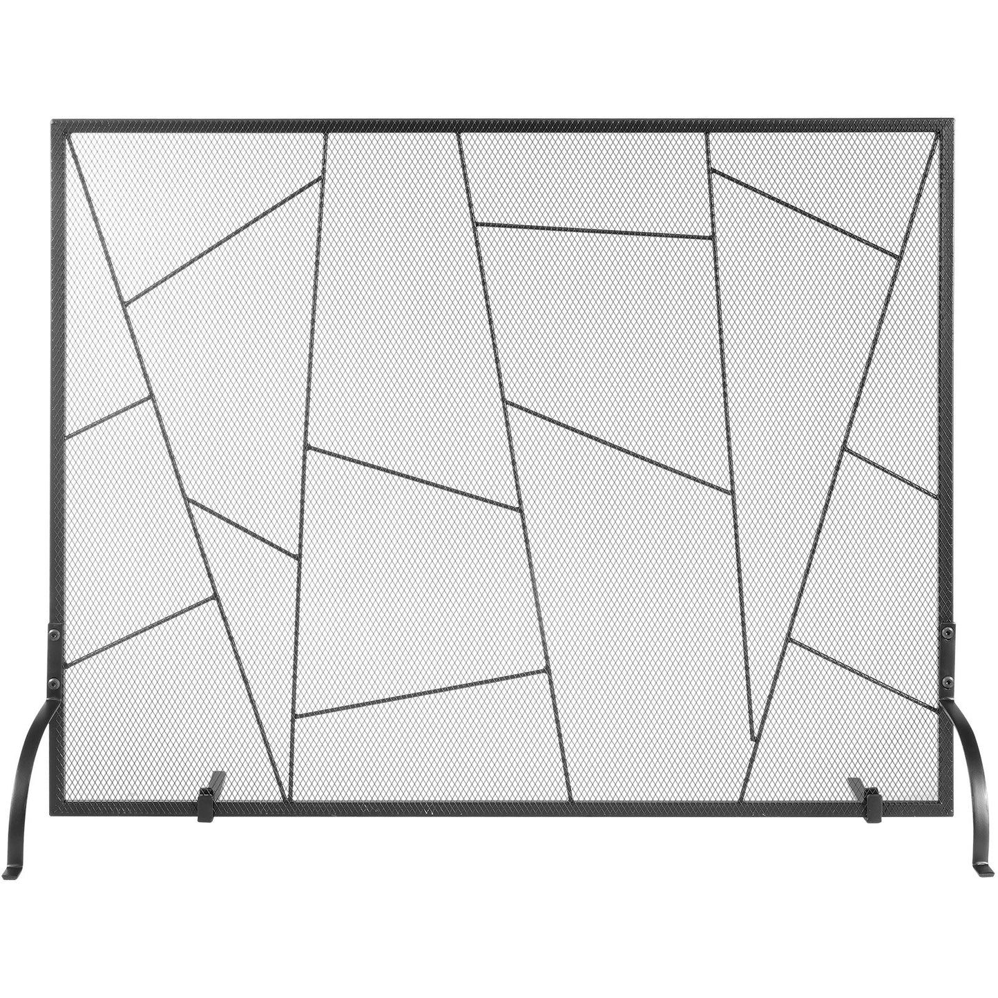 Fireplace Screen Single Panel, Heavy Duty Iron Mesh Fireplace Screen, 906(L) x720(H)MM Spark Guard Cover, Easy Installation, Freestanding Fire Fence Grille for Living Room Home Decor Modern