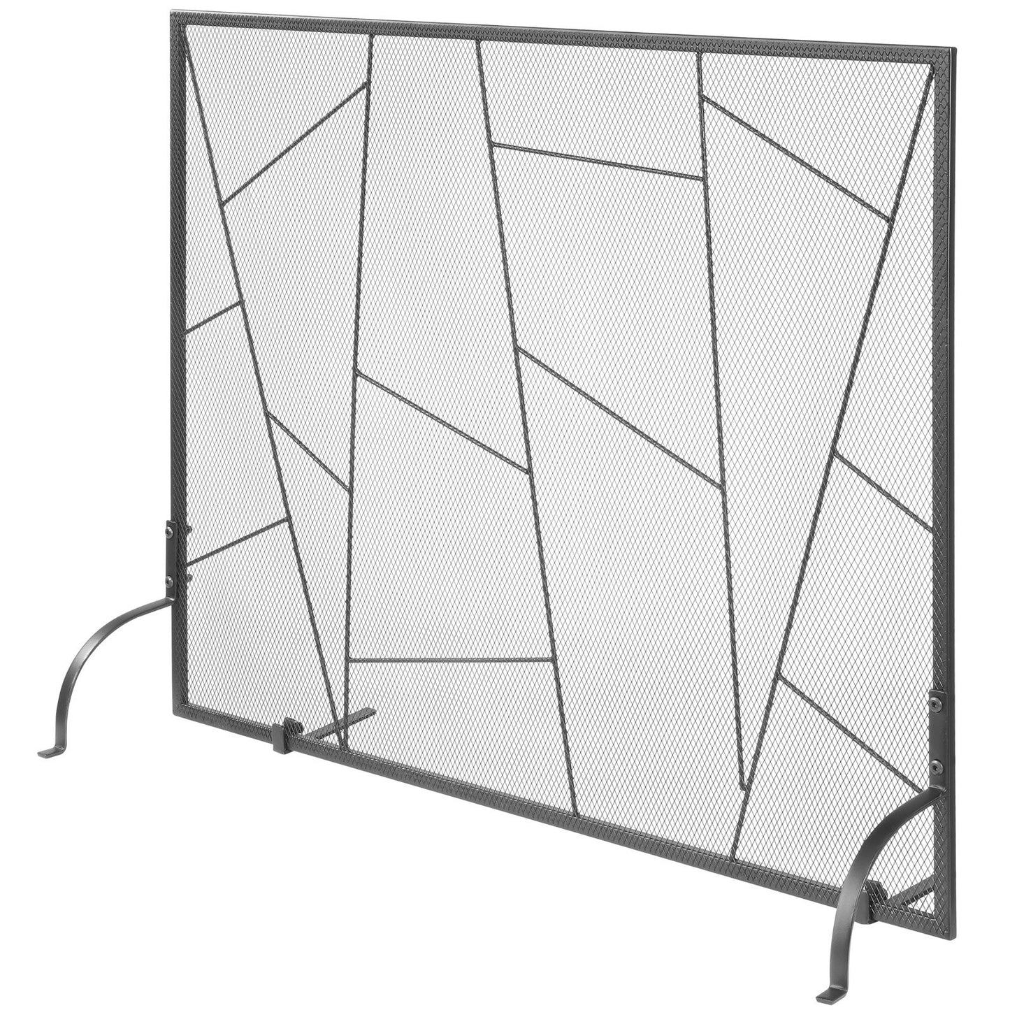 Fireplace Screen Single Panel, Heavy Duty Iron Mesh Fireplace Screen, 906(L) x720(H)MM Spark Guard Cover, Easy Installation, Freestanding Fire Fence Grille for Living Room Home Decor Modern