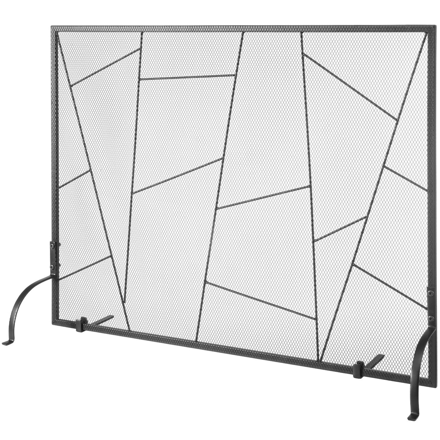 Fireplace Screen Single Panel, Heavy Duty Iron Mesh Fireplace Screen, 906(L) x720(H)MM Spark Guard Cover, Easy Installation, Freestanding Fire Fence Grille for Living Room Home Decor Modern