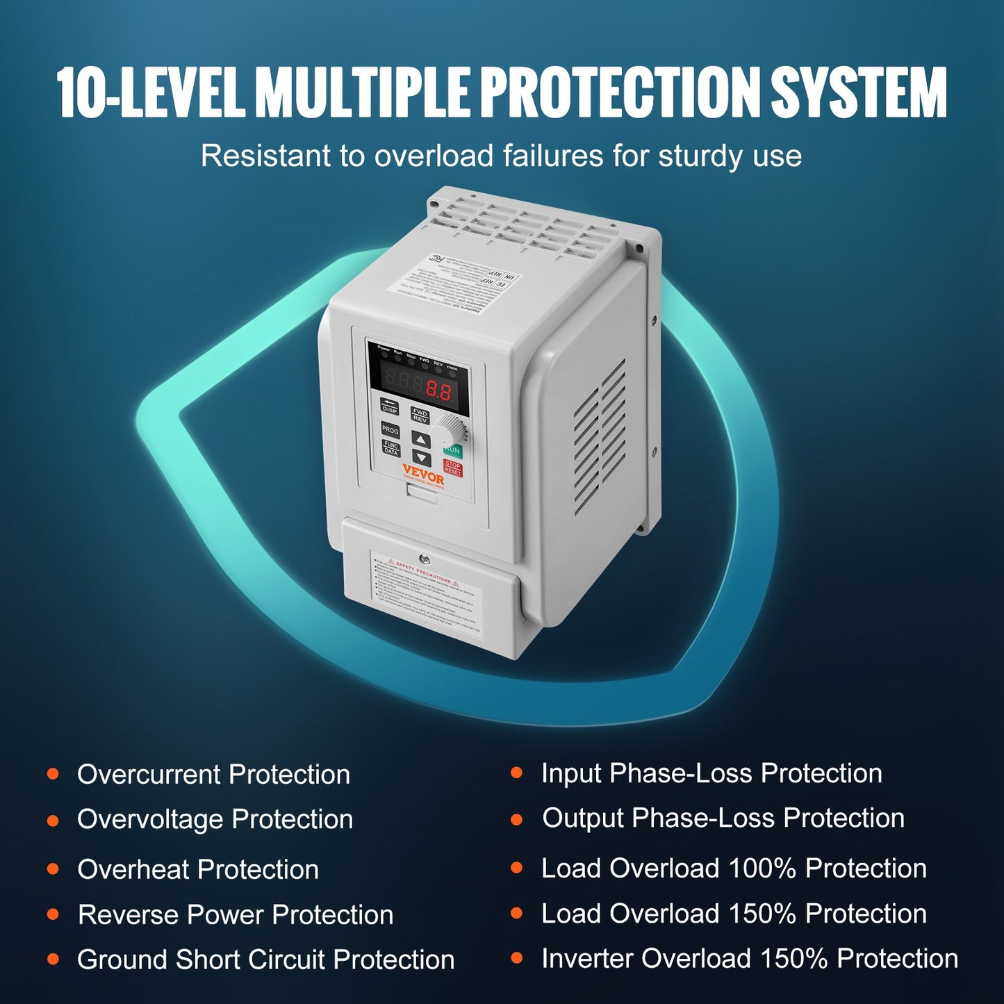 VFD 2,2 kW 10 A 3 PS Frequenzumrichter zur 3-Phasen-Motordrehzahlregelung