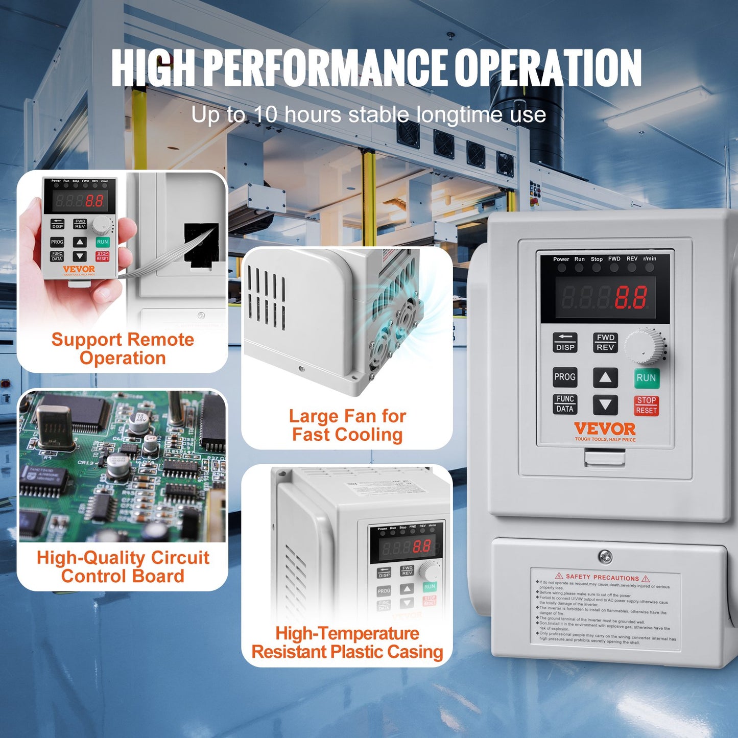 VFD 2,2 kW 10 A 3 PS Frequenzumrichter zur 3-Phasen-Motordrehzahlregelung