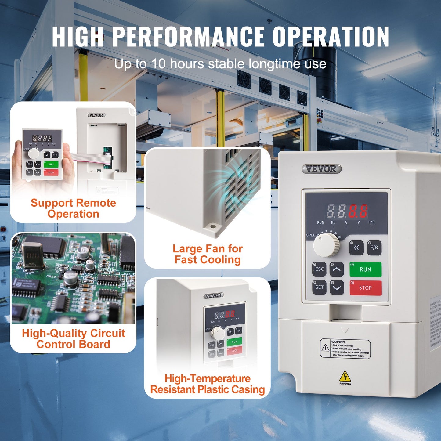 VFD 4HP 3KW 14A 1 or 3 Phase AC 220V Input to 3 Phase AC 0~220V Output
