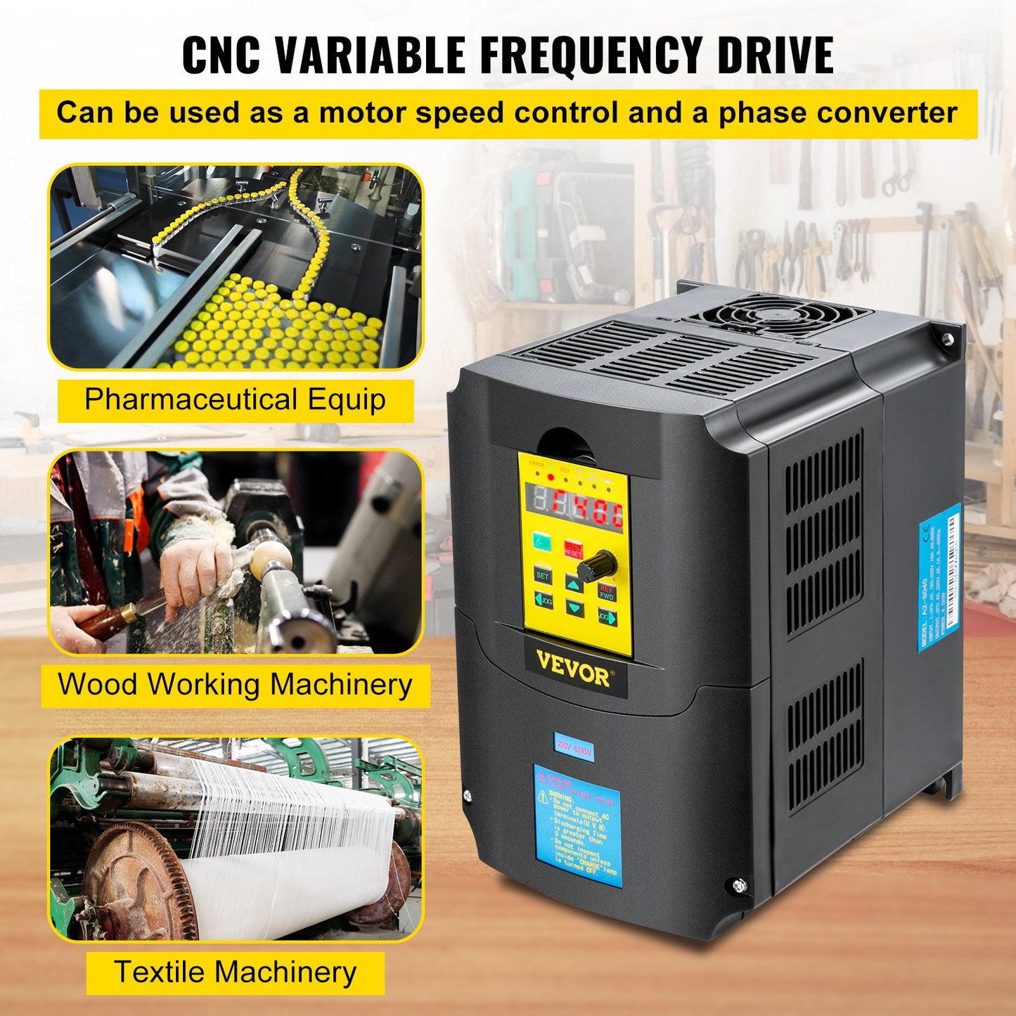 Frequenzumrichter, AC 220 V Eingang 4 kW variabler Frequenz CNC-Frequenzumrichter, VFD 5,5 PS 1- oder 3-Phasen-Eingang, 3-Phasen-Ausgang, CNC-Motorwechselrichter zur Motordrehzahlregelung