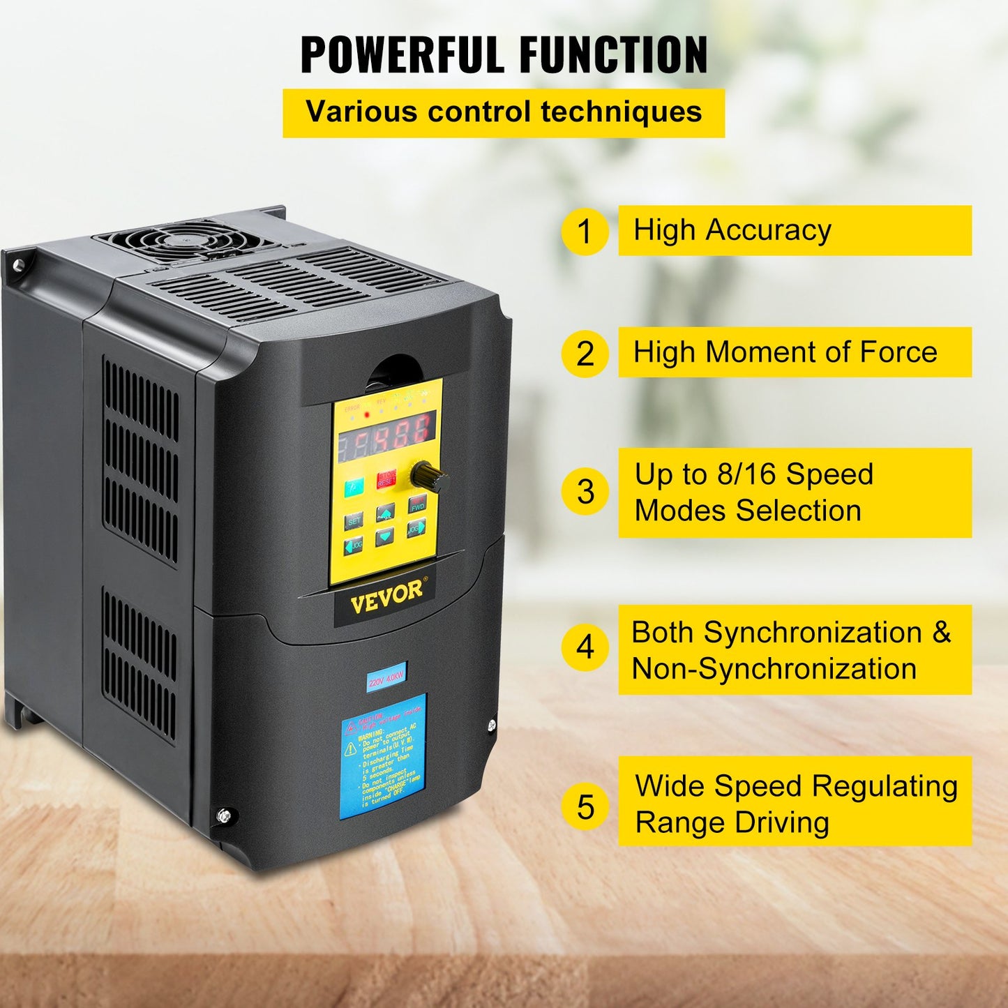 Frequenzumrichter, AC 220 V Eingang 4 kW variabler Frequenz CNC-Frequenzumrichter, VFD 5,5 PS 1- oder 3-Phasen-Eingang, 3-Phasen-Ausgang, CNC-Motorwechselrichter zur Motordrehzahlregelung