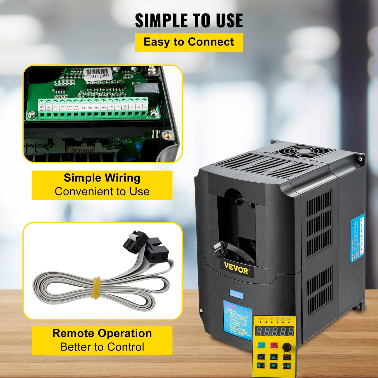 Frequenzumrichter, AC 220 V Eingang 4 kW variabler Frequenz CNC-Frequenzumrichter, VFD 5,5 PS 1- oder 3-Phasen-Eingang, 3-Phasen-Ausgang, CNC-Motorwechselrichter zur Motordrehzahlregelung
