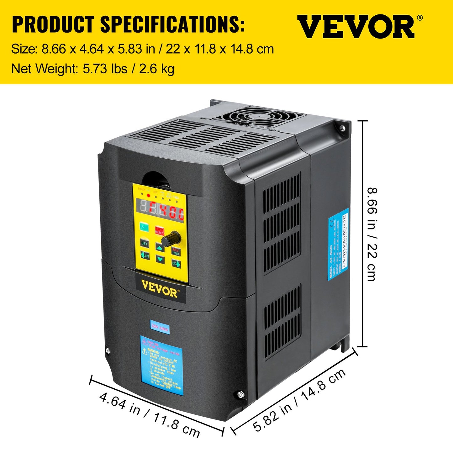 Frequenzumrichter, AC 220 V Eingang 4 kW variabler Frequenz CNC-Frequenzumrichter, VFD 5,5 PS 1- oder 3-Phasen-Eingang, 3-Phasen-Ausgang, CNC-Motorwechselrichter zur Motordrehzahlregelung