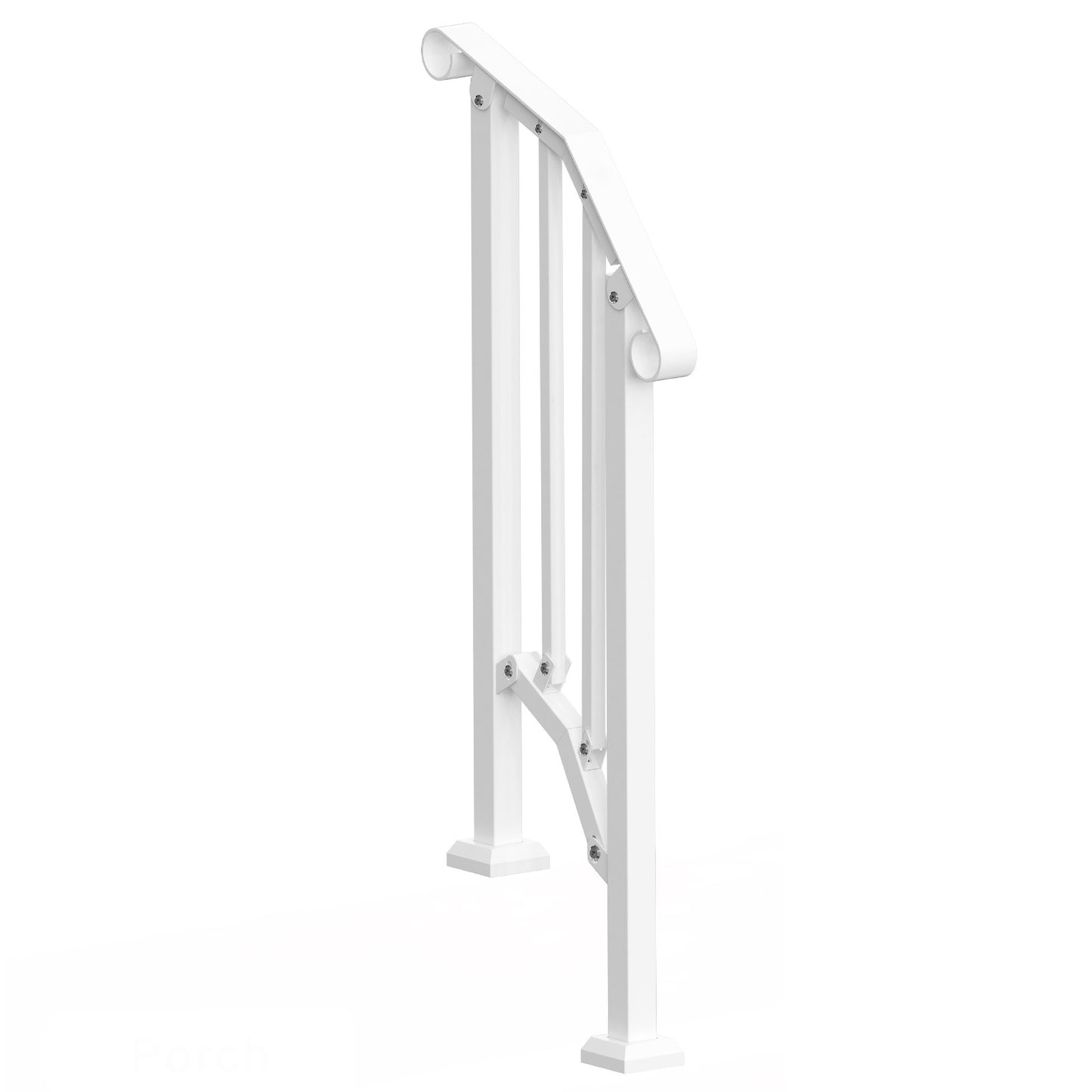 1-2-stegs ledstänger för utomhus för seniorer Verandadäck Retro Arch White