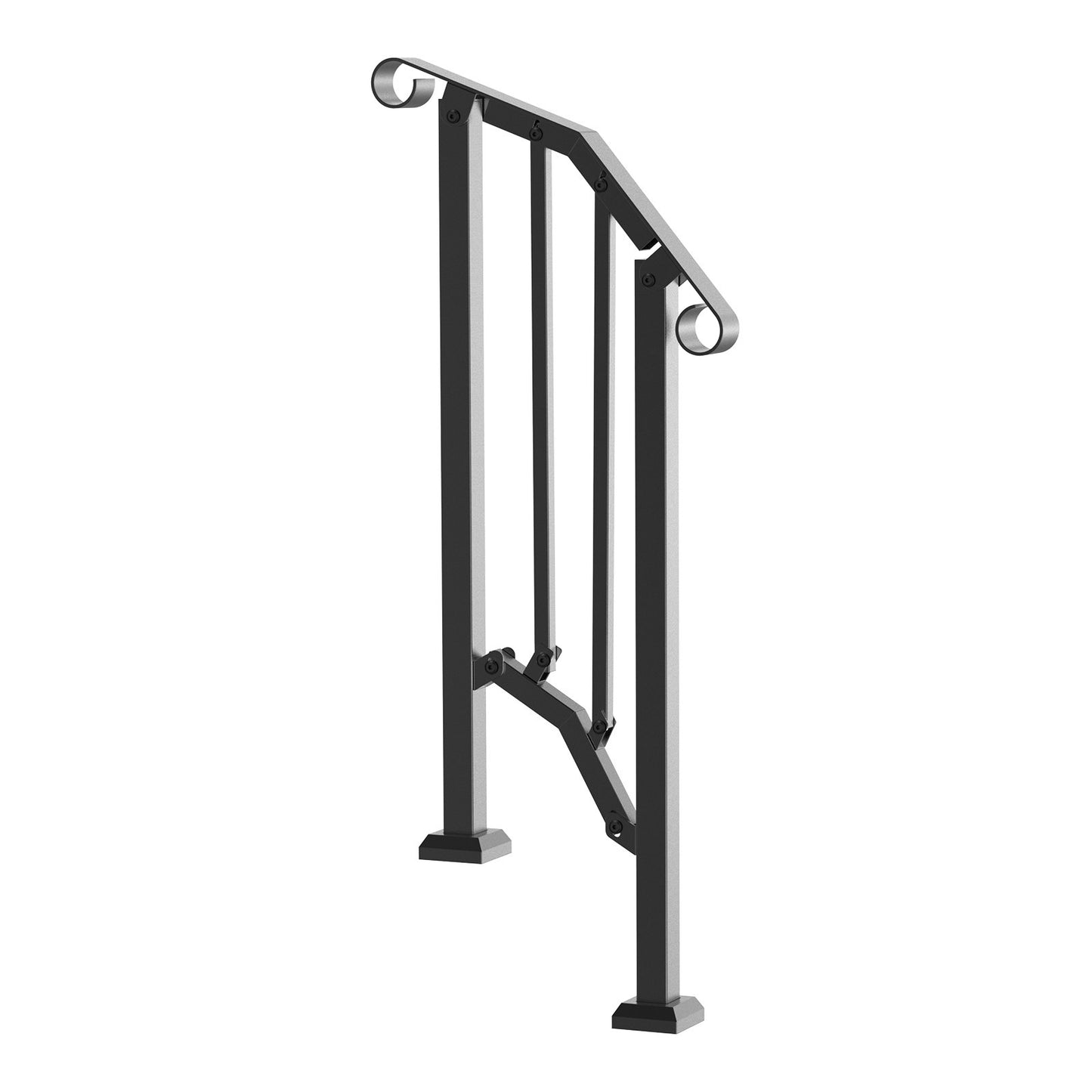 1-2-stegs ledstänger för utomhus för seniorer Verandadäck Retro Arch Black