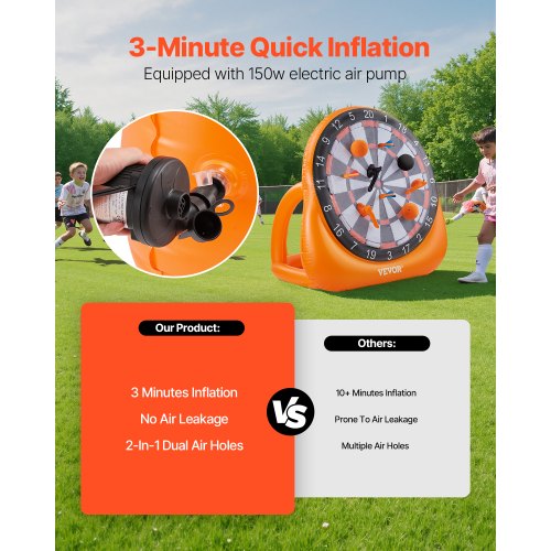 inflatable football dart board over 6 feet with 4 kick balls 6 darts 6 axe pumps | EU
