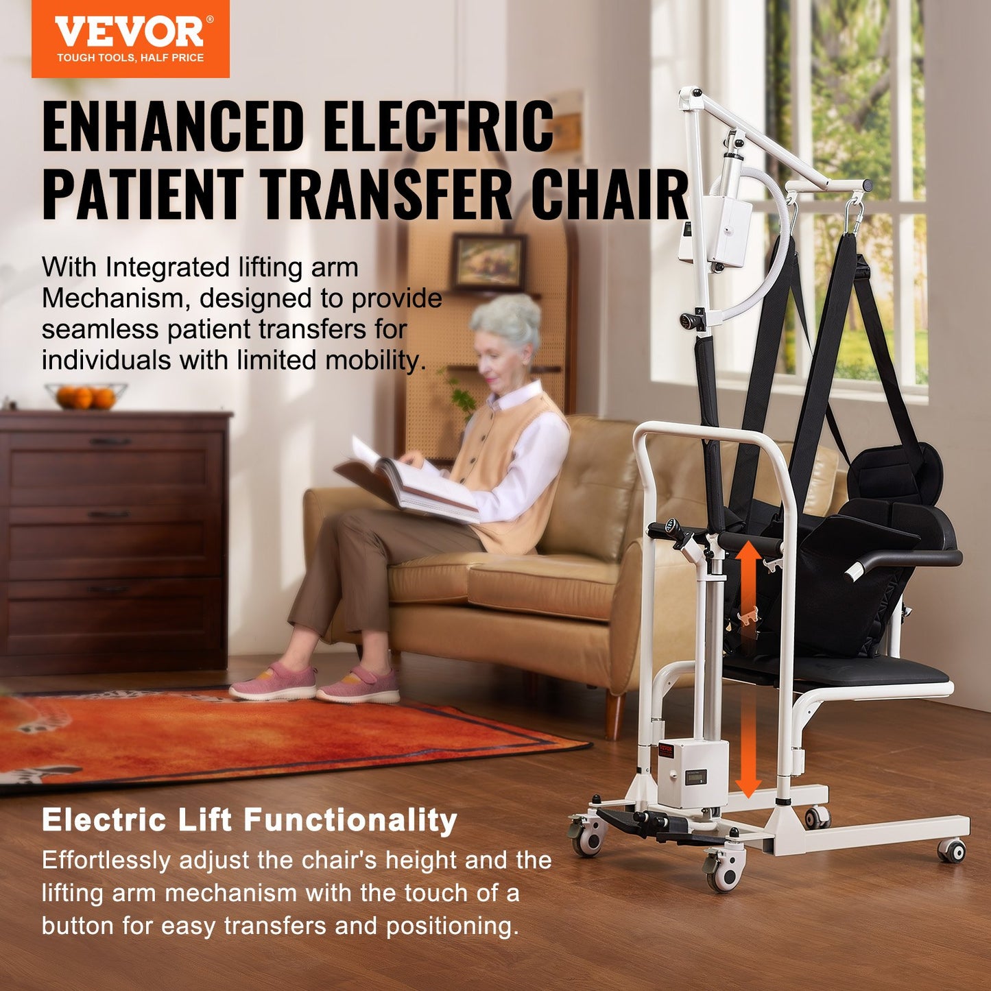 Electric Patient Lift Transfer Stol Ellift Rullstol med lyftsele