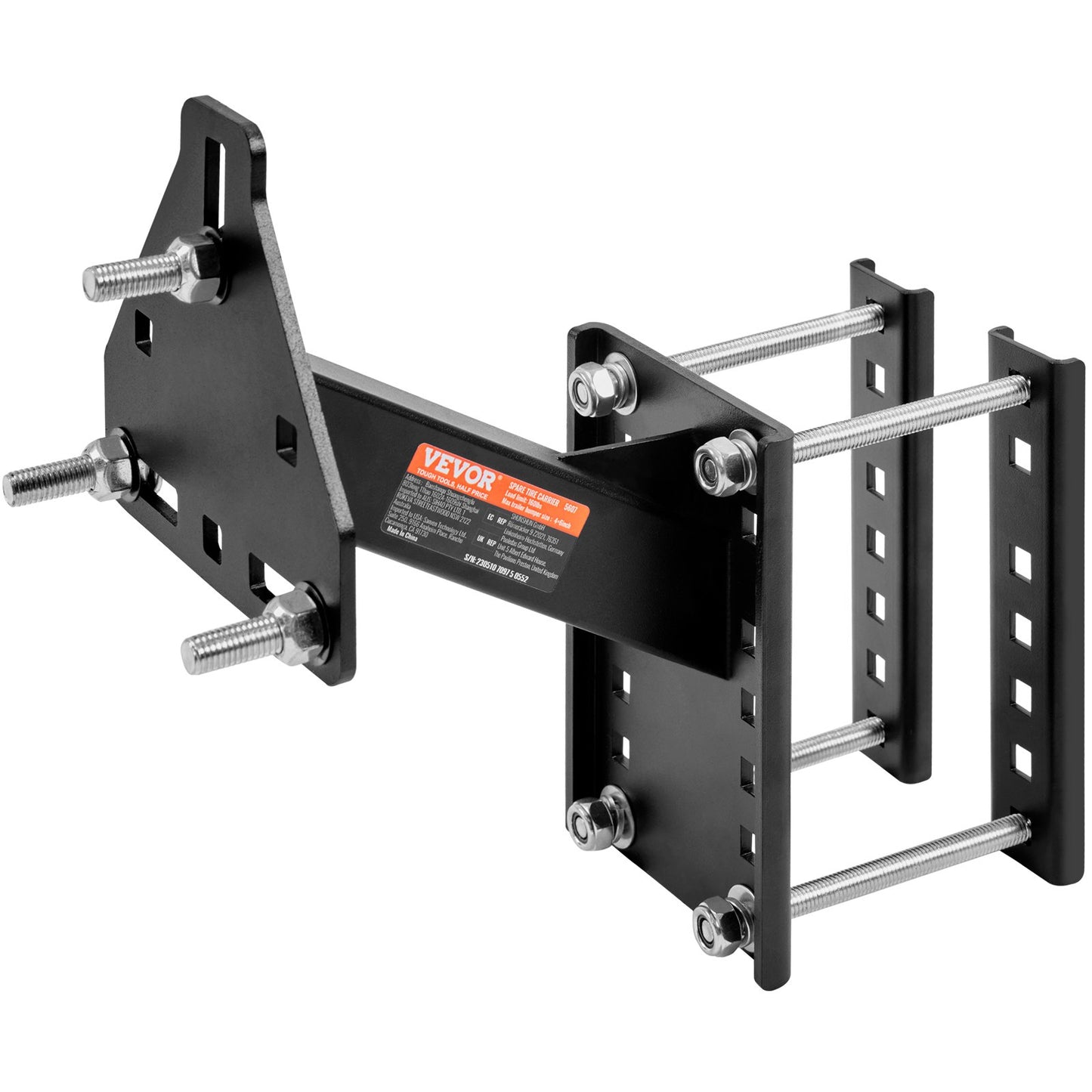 Spare Tire Holder, Trailer Spare Tire Mount, 160 lbs Capacity, Utility Trailer Accessory Fits Most 4 & 5 & 6 & 8 Lug Wheels on 4", 4.25", 4.5", 4.75", 5", 5.5", 6", 6.5" Bolt Pattern