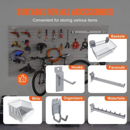 Lamellenwandpaneele, 4 x 1 Fuß, graue Garagenwandpaneele, 12 Zoll H x 48 Zoll L (Satz mit 8 Paneelen), robuste Garagenwand-Organizer-Paneele zur Anzeige für den Einzelhandel, Garagenwände und die Aufbewahrung von Kunsthandwerk | EU