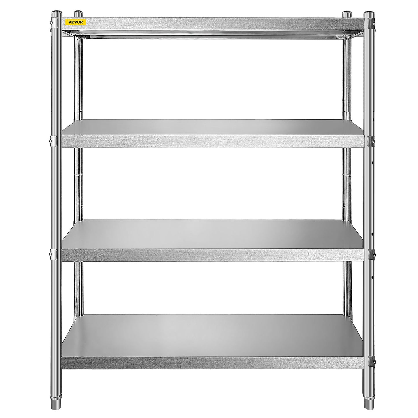 Hyllor i rostfritt stål, 46,8 x 18,5 tums 4-vånings justerbar förvaringsenhet, rostfritt stål Heavy Duty-hyllor för kök Kommersiellt kontor Garageförvaring 330lb per hylla