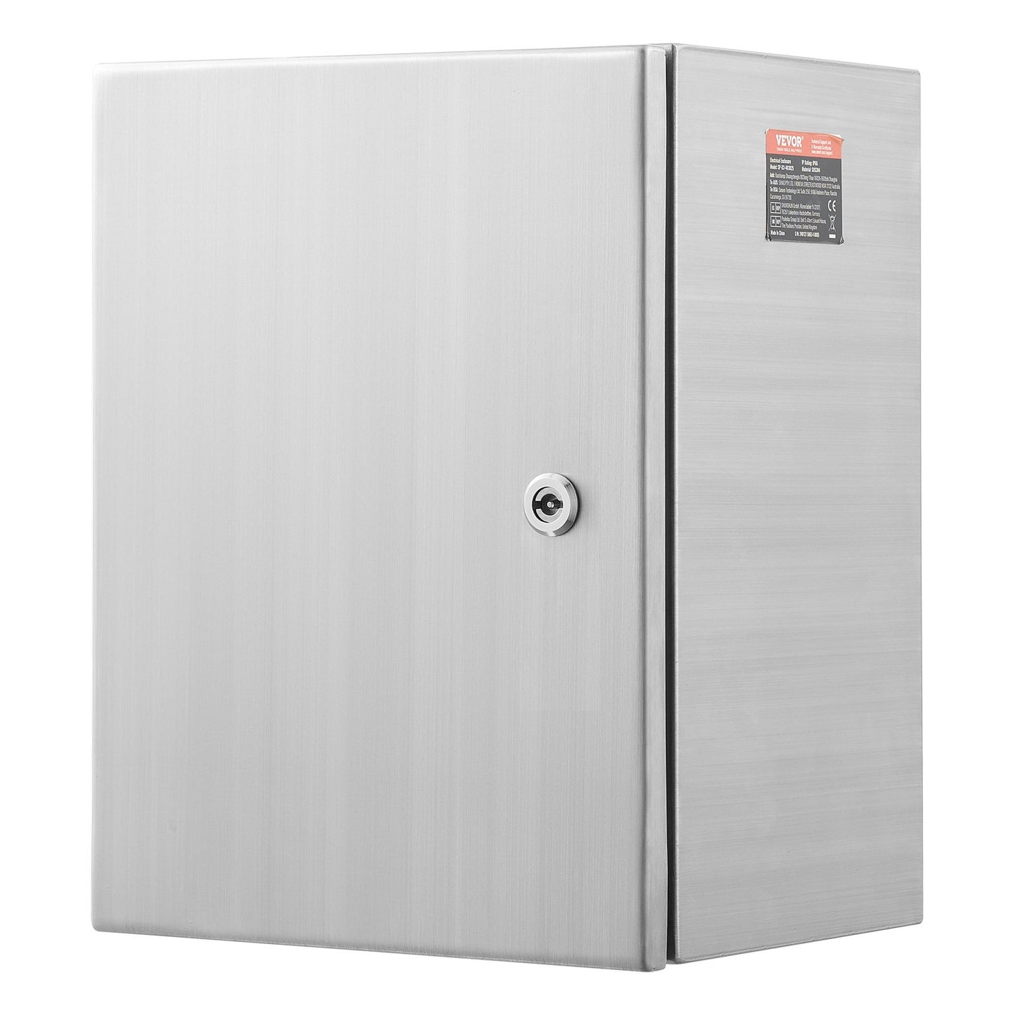 Elektrisk låda i stål, 24" x 20" x 8", 304 elskåp i rostfritt stål, väggmonterad utomhushölje för elektrisk elektronisk utrustning med monteringsplatta med gångjärn Lås, IP66 vattentät