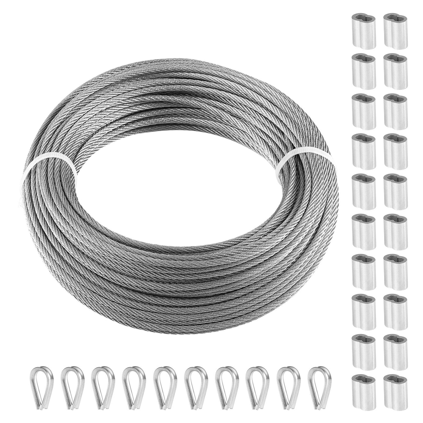 T316 kabel i rostfritt stål 1/8" 7x7 stålvajer 100 fot kabelräcke