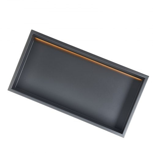 Duschnisch 33,0x63,5x10,2 cm Infälld hylla med LED-list i rostfritt stål