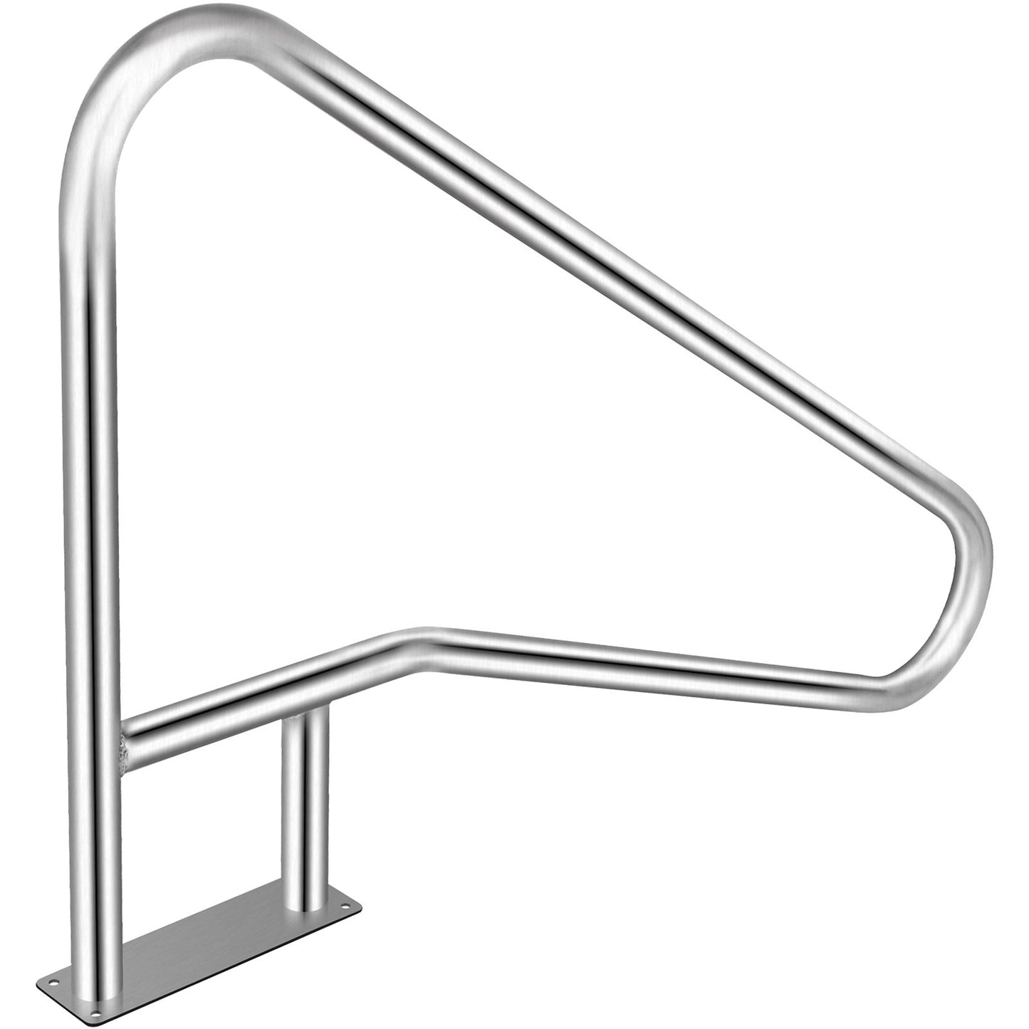 Poolräcke 55x32" Poolräcke 304 rostfritt stål 250LBS Lastkapacitet Silver Rostskyddad poolhandledare Humaniserad poolhandledare med blått greppskydd & M8 borr och självtejpande skruvar
