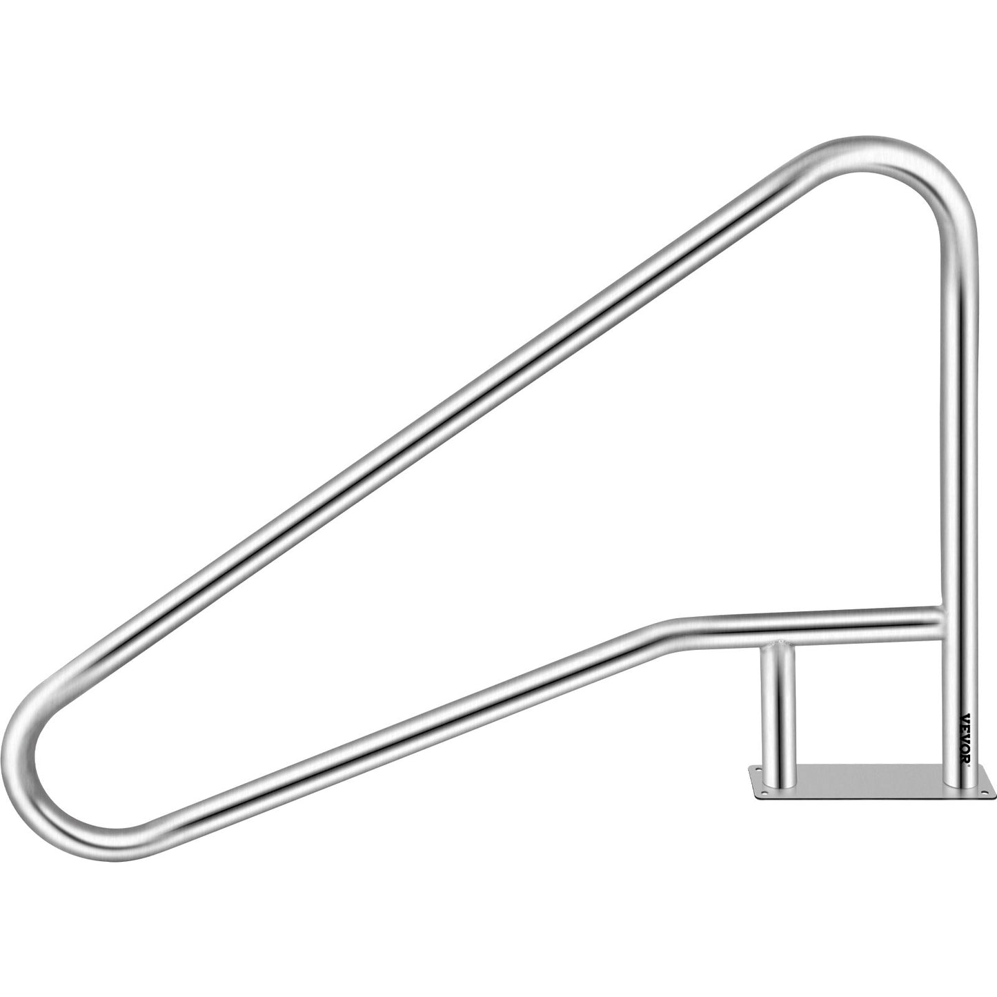 Poolräcke 55x32" Poolräcke 304 rostfritt stål 250LBS Lastkapacitet Silver Rostskyddad poolhandledare Humaniserad poolhandledare med blått greppskydd & M8 borr och självtejpande skruvar