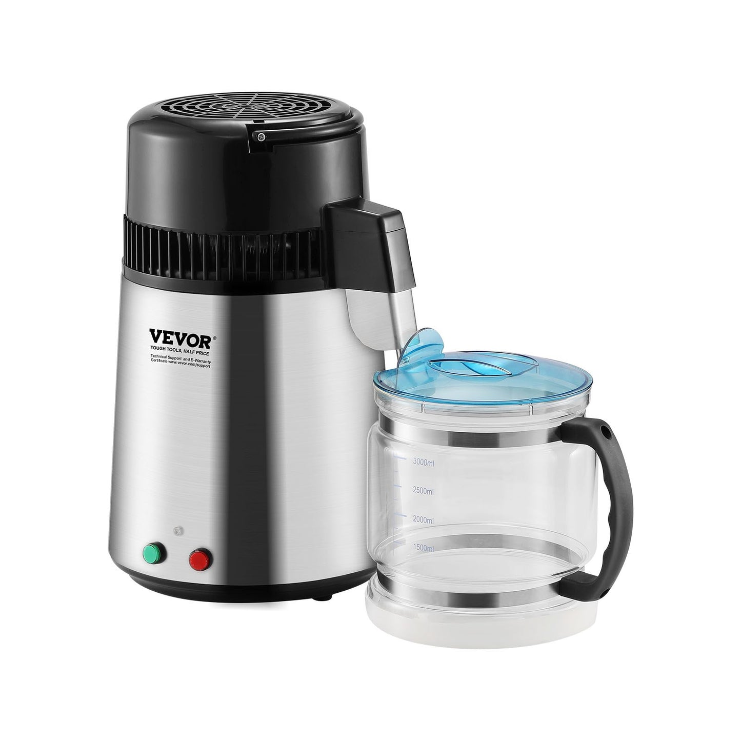 4L Water Distiller Purifier Machine Countertop Stainless Steel Interior