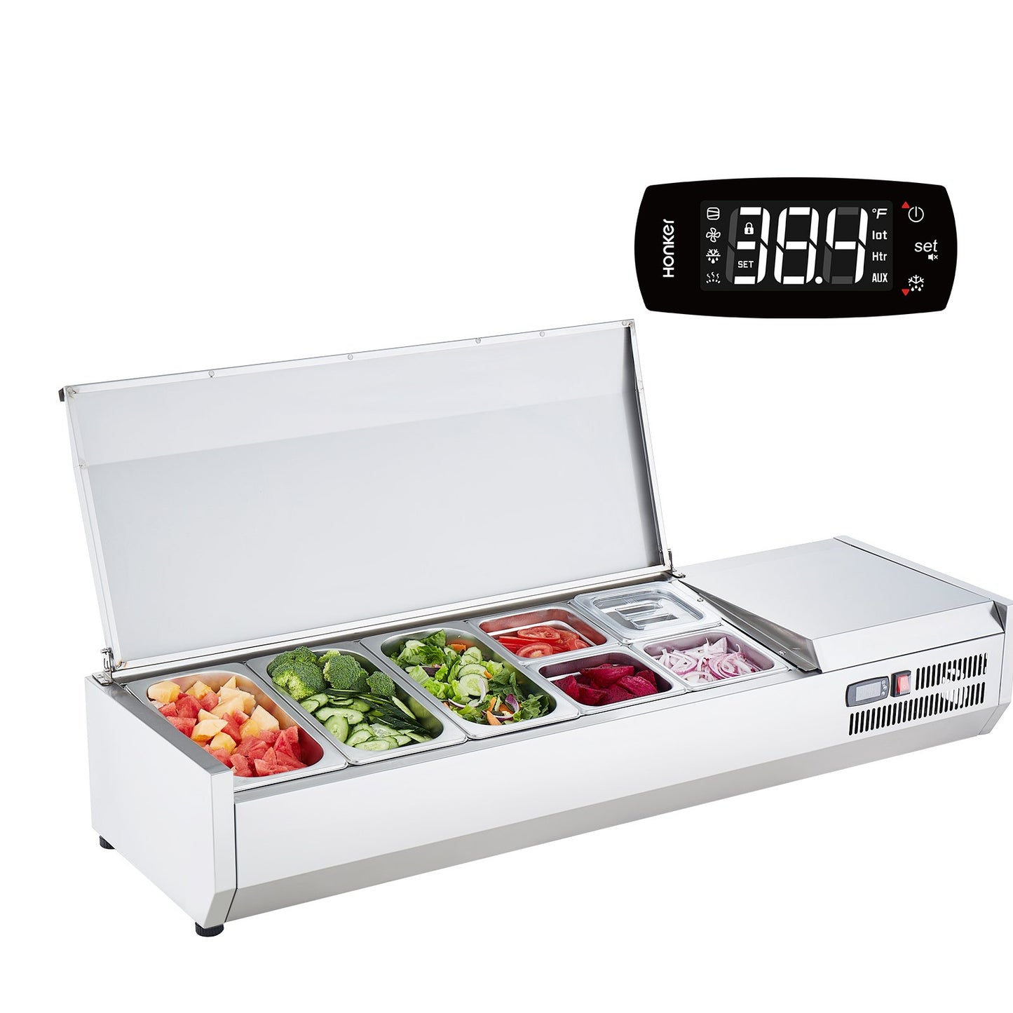 Bänkskiva kylsallad Pizza Prep Station 150 W Rostfri Guard CE