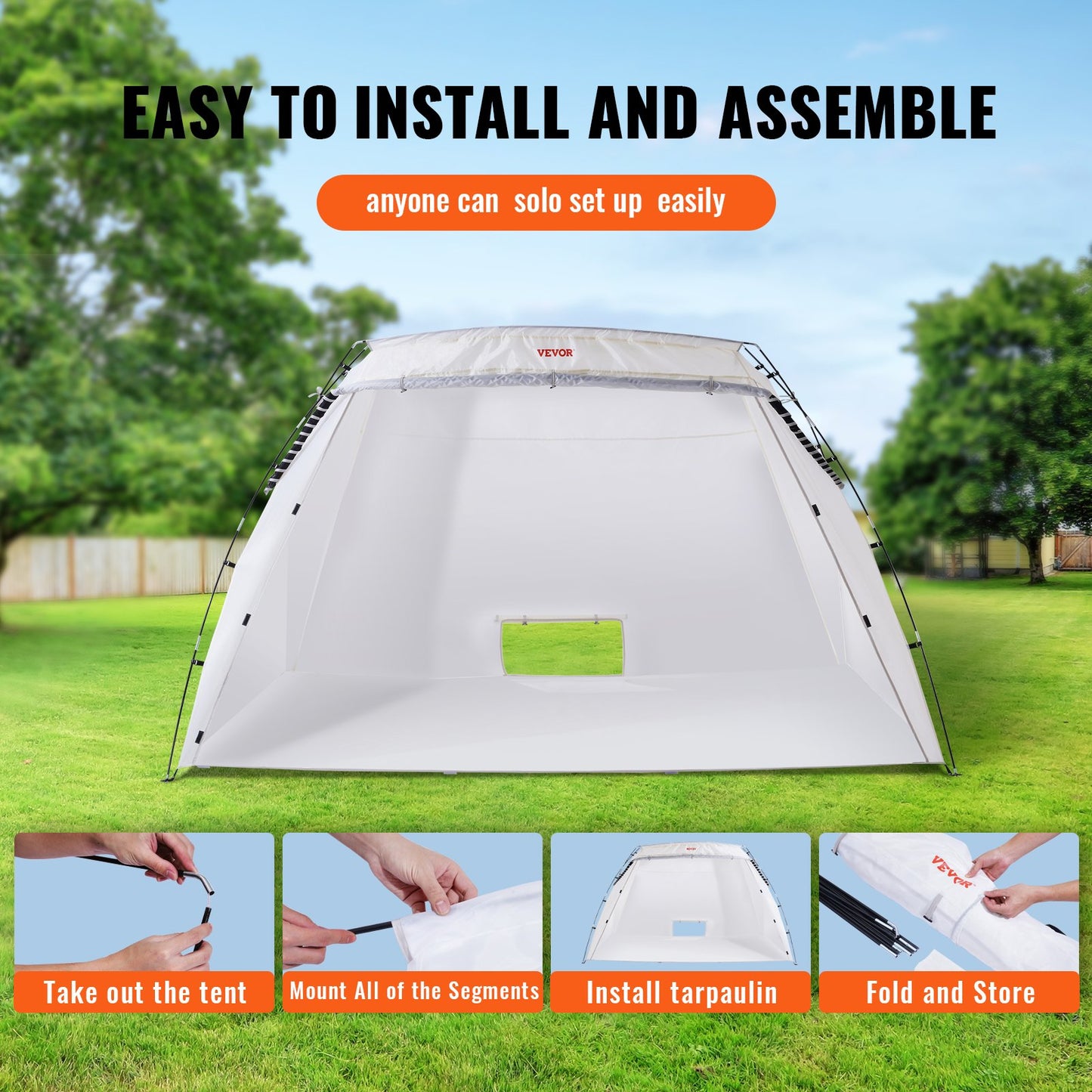 Spray Paint Shelter, 10x7x6ft Portable Spray Paint-tält med inbyggt golv och nätskärm, hopfällbar Pop Up Paint Booth för möbler Stor DIY Hobby Tool Painting Station