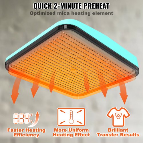 Heat Press 12 x 10 i Portable Easy Press Sublimation Transfer DIY T-shirt | EU