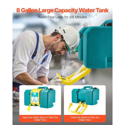 Bärbar ögonspolningsstation 8-gallon OSHA-godkänd ögonspolningsstation för nödsituationer | EU
