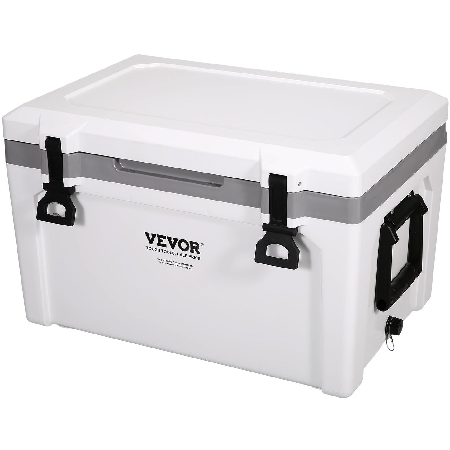 Insulated Portable Cooler, 52 qt, Holds 50 Cans, Ice Retaining Hard Cooler with Heavy Duty Handle, Ice Chest Lunch Box for Camping, Beach, Picnic, Travel, Outdoors, Keeps Ice for Up to 6 Days