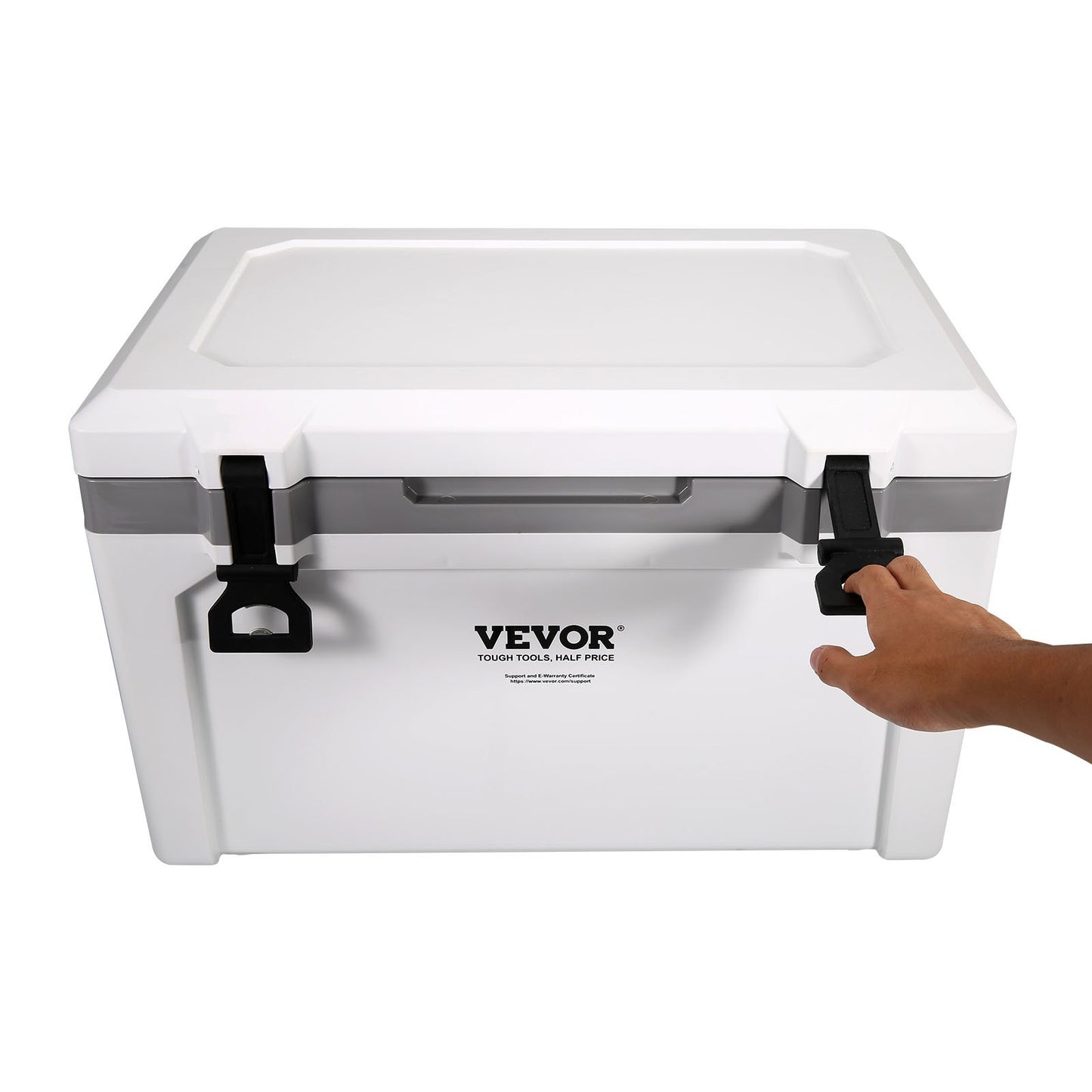 Insulated Portable Cooler, 52 qt, Holds 50 Cans, Ice Retaining Hard Cooler with Heavy Duty Handle, Ice Chest Lunch Box for Camping, Beach, Picnic, Travel, Outdoors, Keeps Ice for Up to 6 Days