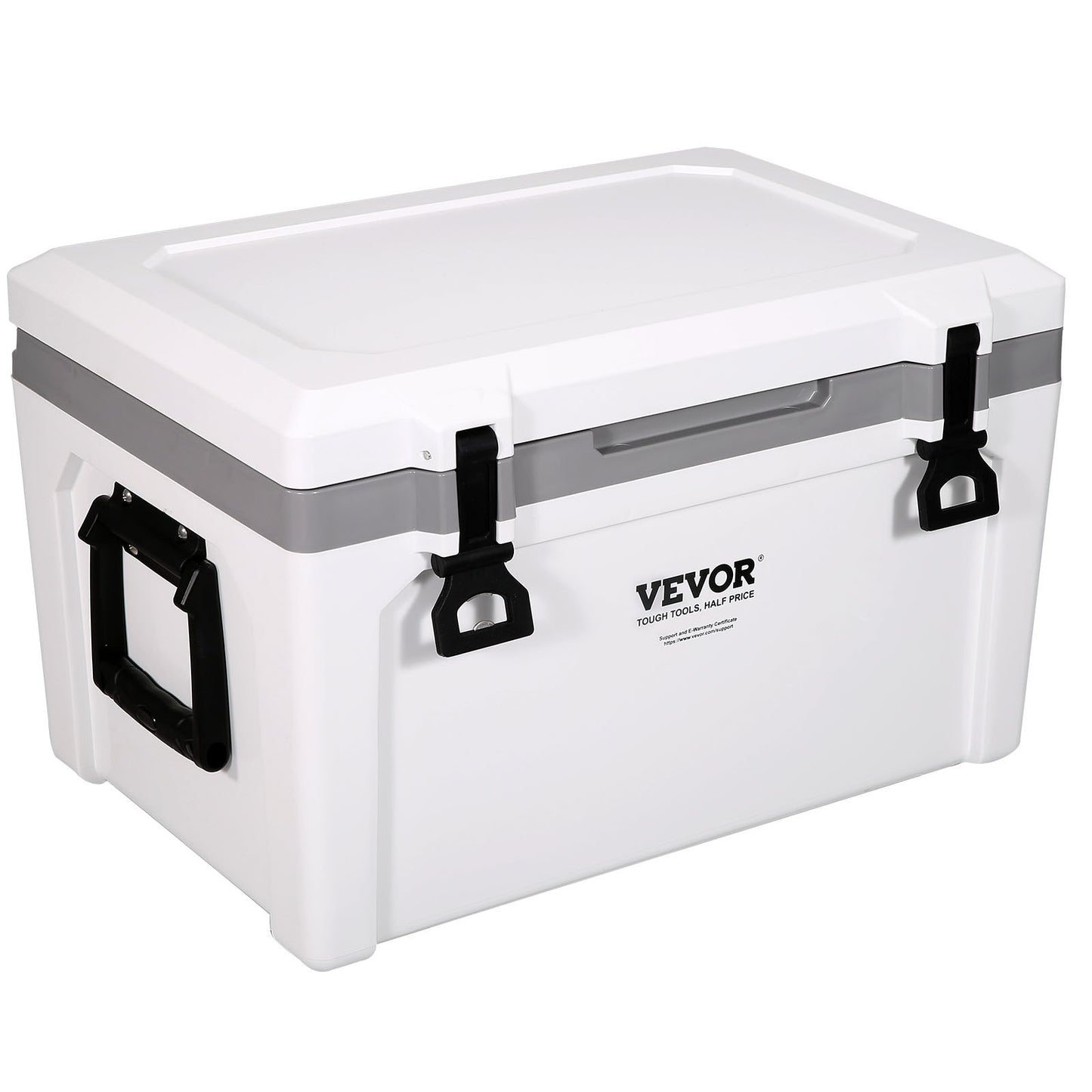 Insulated Portable Cooler, 52 qt, Holds 50 Cans, Ice Retaining Hard Cooler with Heavy Duty Handle, Ice Chest Lunch Box for Camping, Beach, Picnic, Travel, Outdoors, Keeps Ice for Up to 6 Days