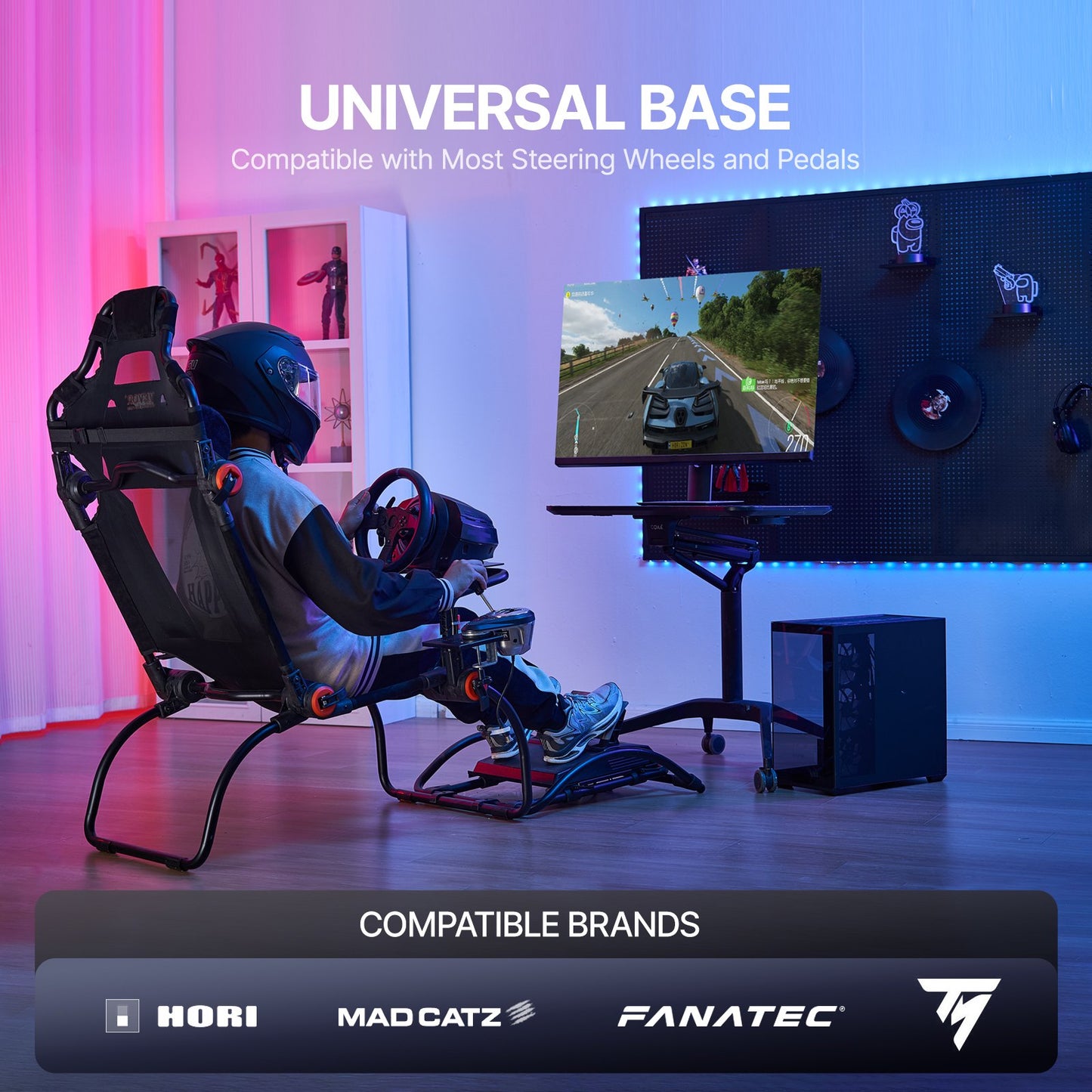 Racing Wheel Stand hopfällbart för Logitech G923/G920/G29 GT/Formula Mode