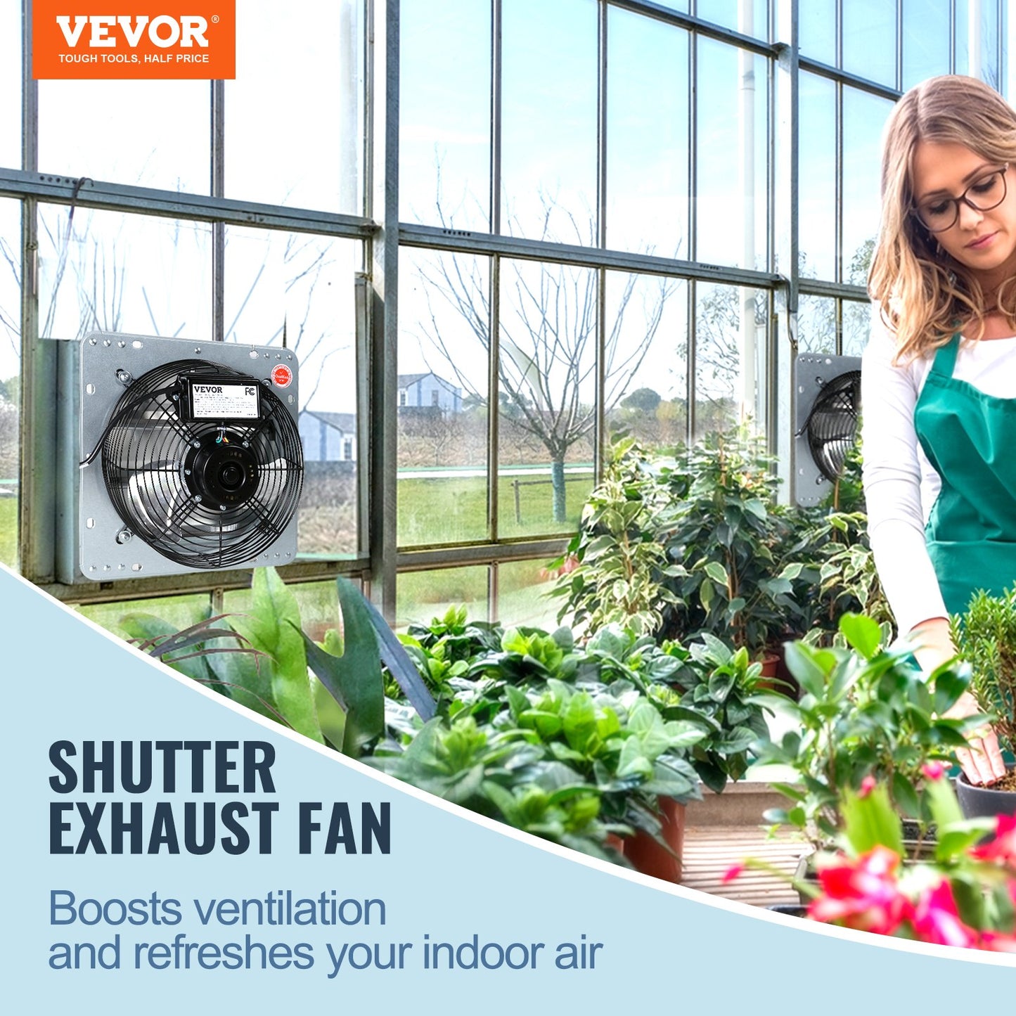 Shutter Exhaust Fan Shop Exhaust Fan 356 mm Wall Mounted 994 CFM AC Motor