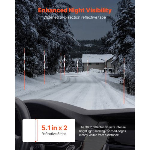 500 st. reflekterande uppfartsmarkörer 1/4" diameter 48 tum snöpinnar reflexer