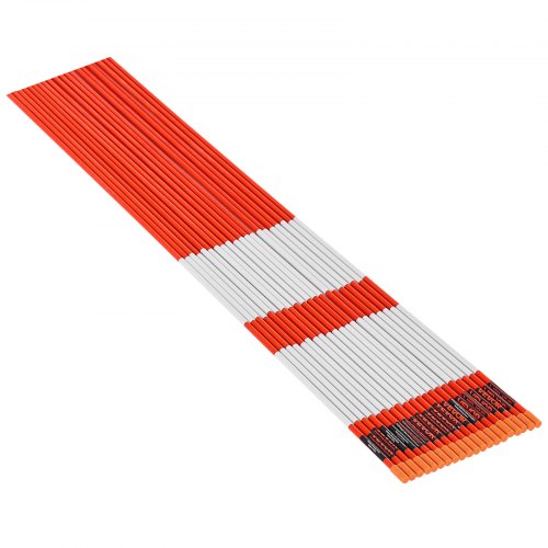 20 pcs. reflective driveway markers 1/4" diameter 48 inch snow pegs reflectors