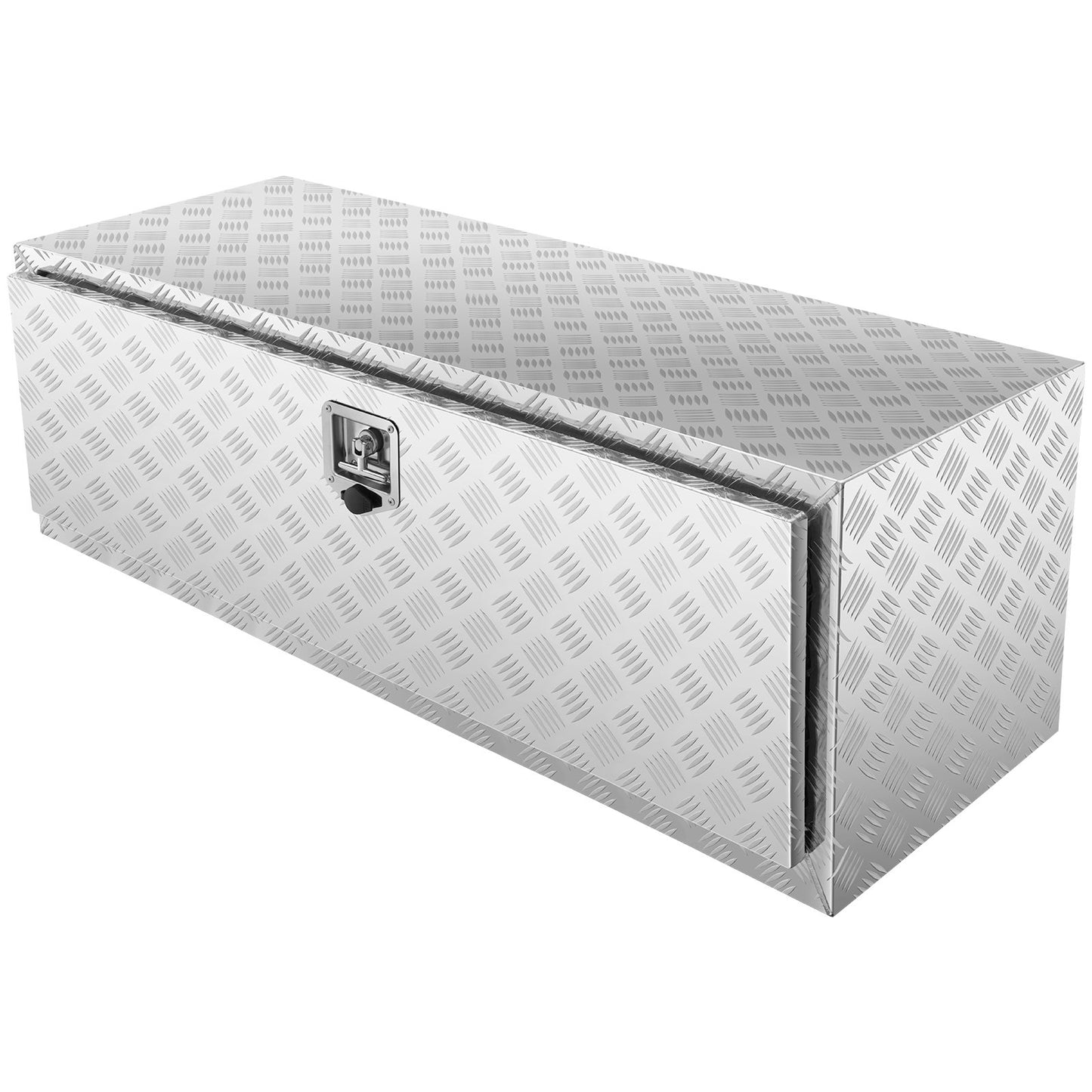 Underredet lastbilslåda, 48"×24"×24" pickupförvaringslåda, kraftig aluminium diamantplatta verktygslåda med lås och nycklar, vattentät släpvagnsförvaringslåda med T-handtagsspärr för lastbil, skåpbil, släp